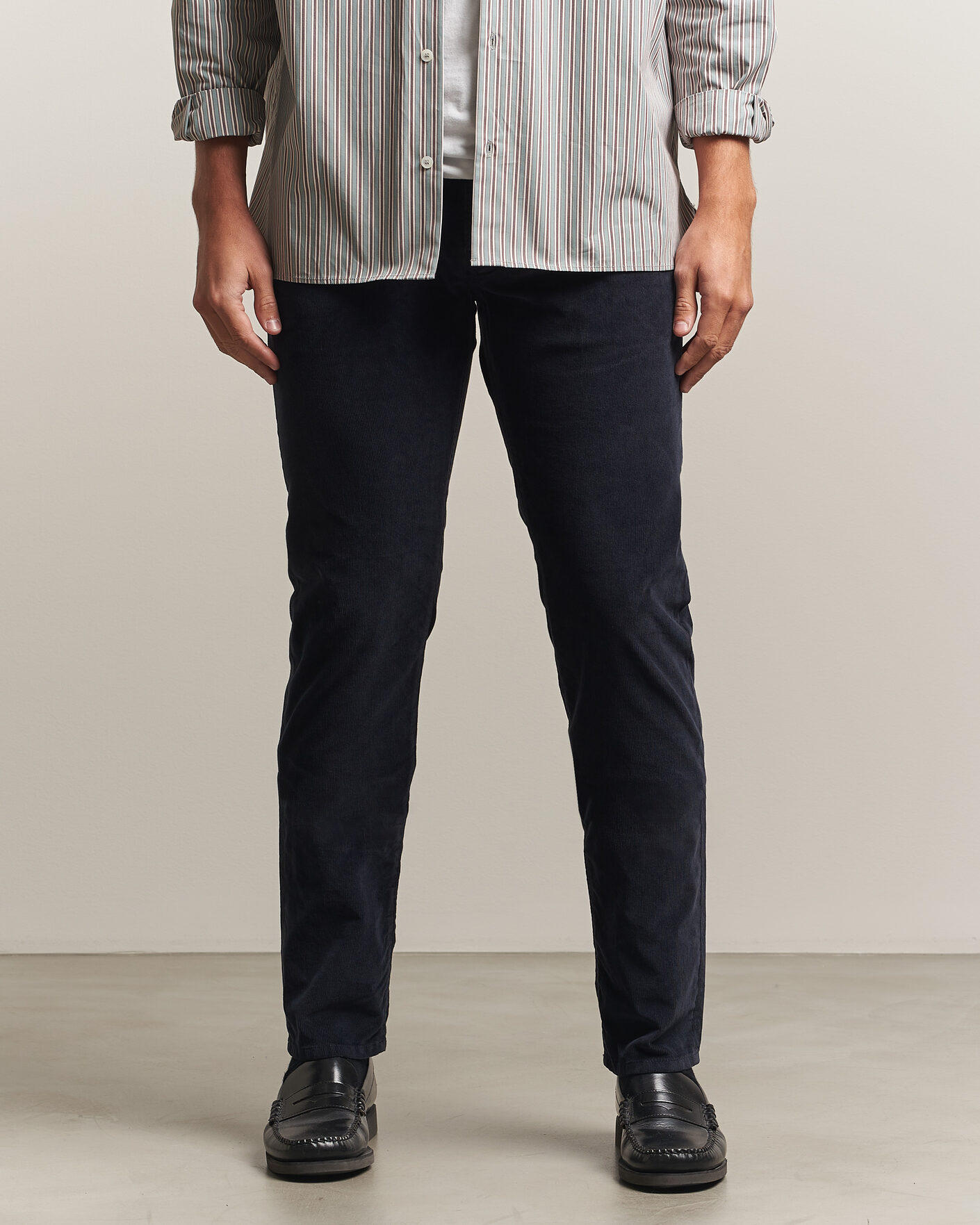 Heren | Broeken | Jacob Cohën | Nick Slim Fit Cotton Trousers Navy