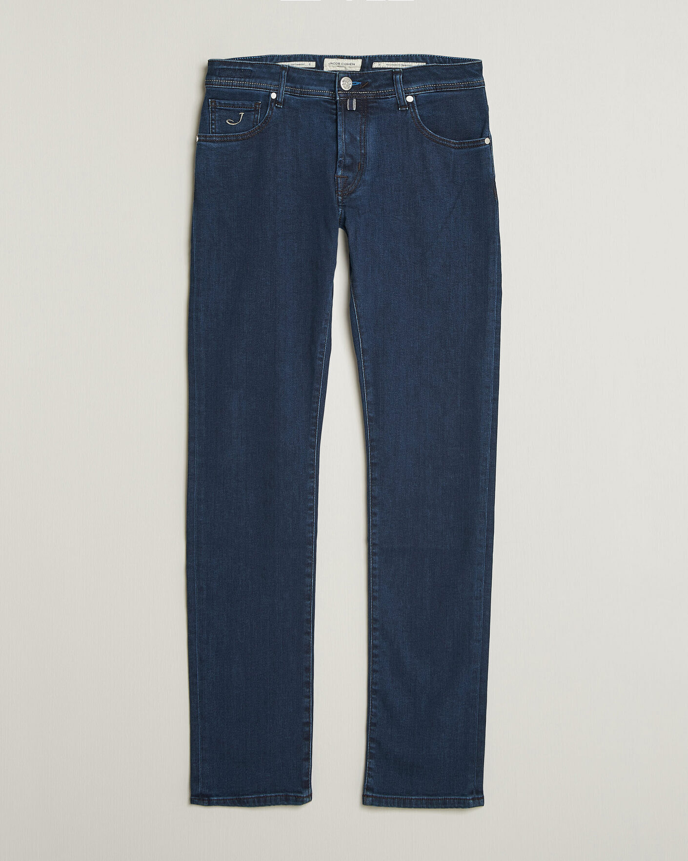 Heren | Jeans | Jacob Cohën | Nick Slim Fit Washed Stretch Jeans Dark Blue