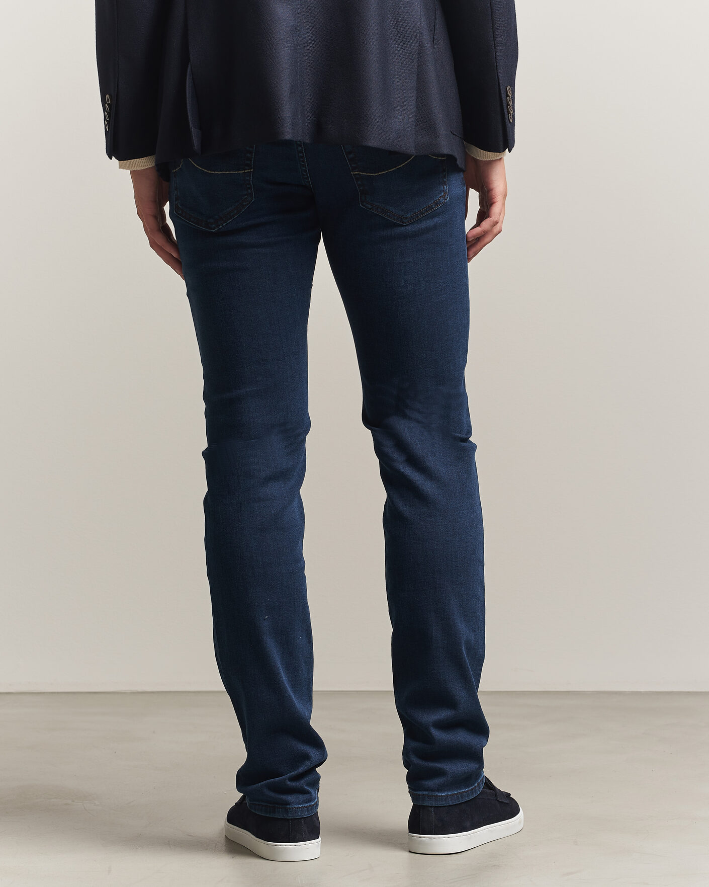 Heren | Jeans | Jacob Cohën | Nick Slim Fit Washed Stretch Jeans Dark Blue