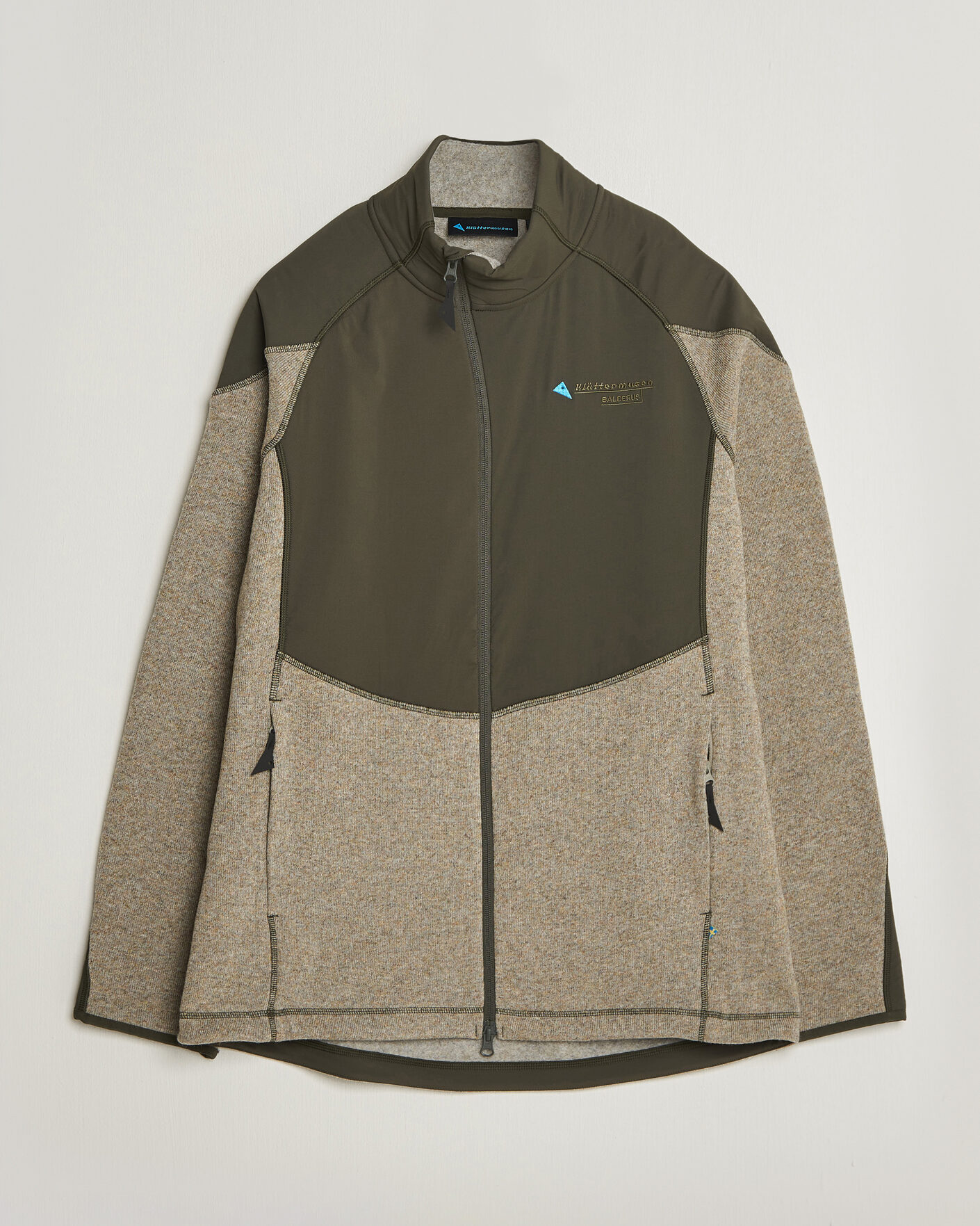 Heren | Truien | Klättermusen | Balderus Wool Fleece Hood Jacket Rosin Green