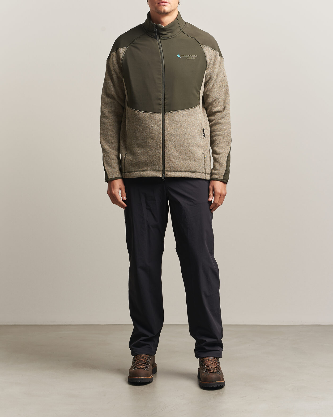 Heren | Truien | Klättermusen | Balderus Wool Fleece Hood Jacket Rosin Green
