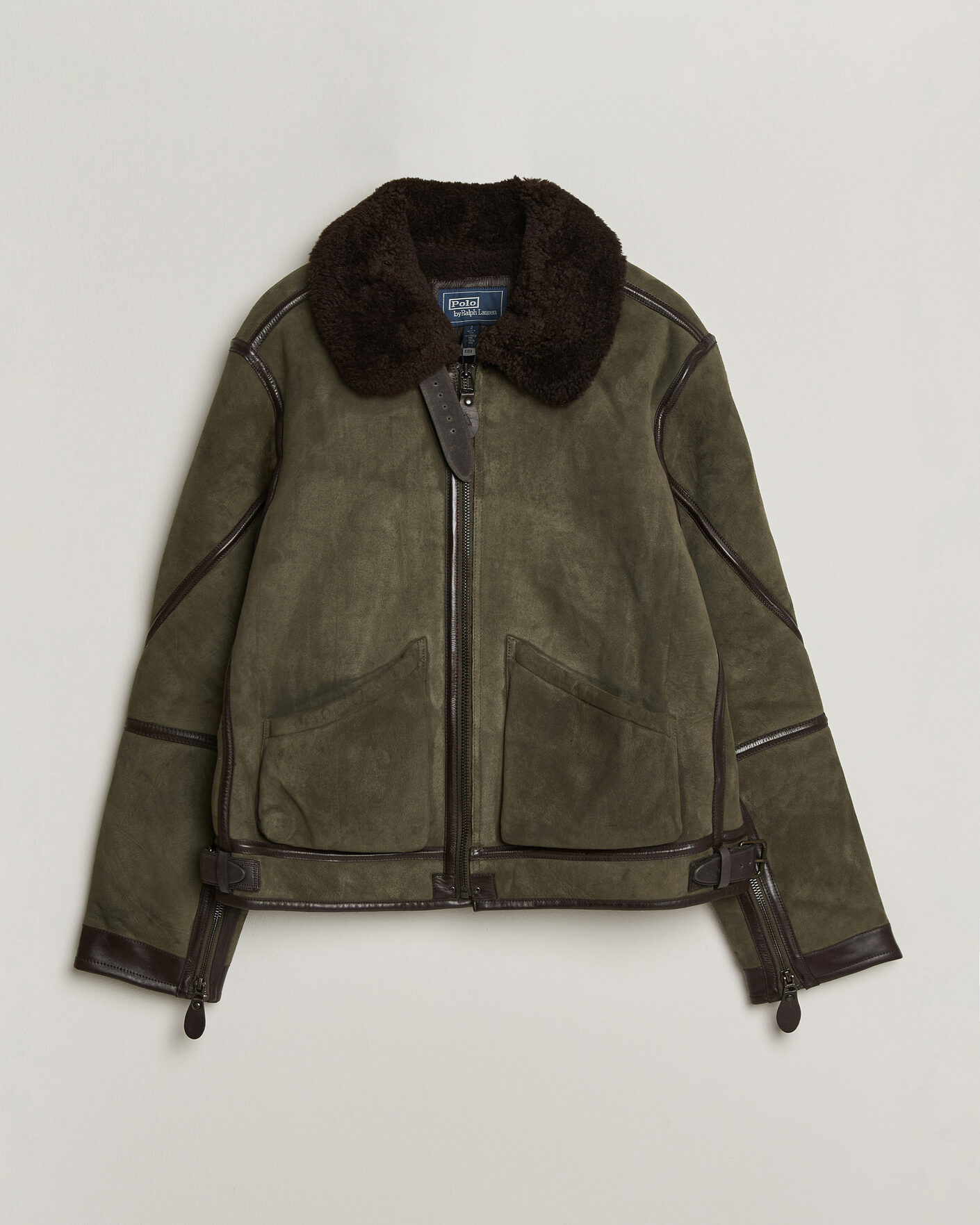 Homme | Manteaux Et Vestes | Polo Ralph Lauren | Suede Leather Flight Jacket Myrtle Green