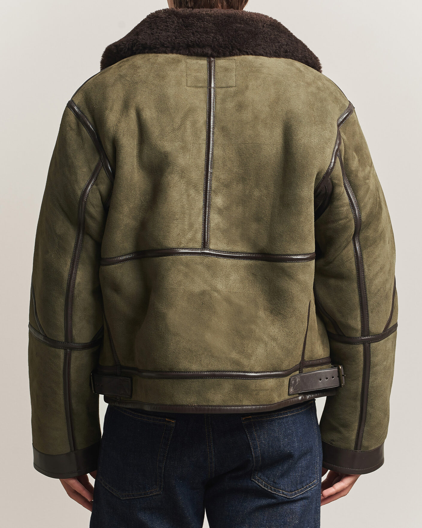Homme | Manteaux Et Vestes | Polo Ralph Lauren | Suede Leather Flight Jacket Myrtle Green
