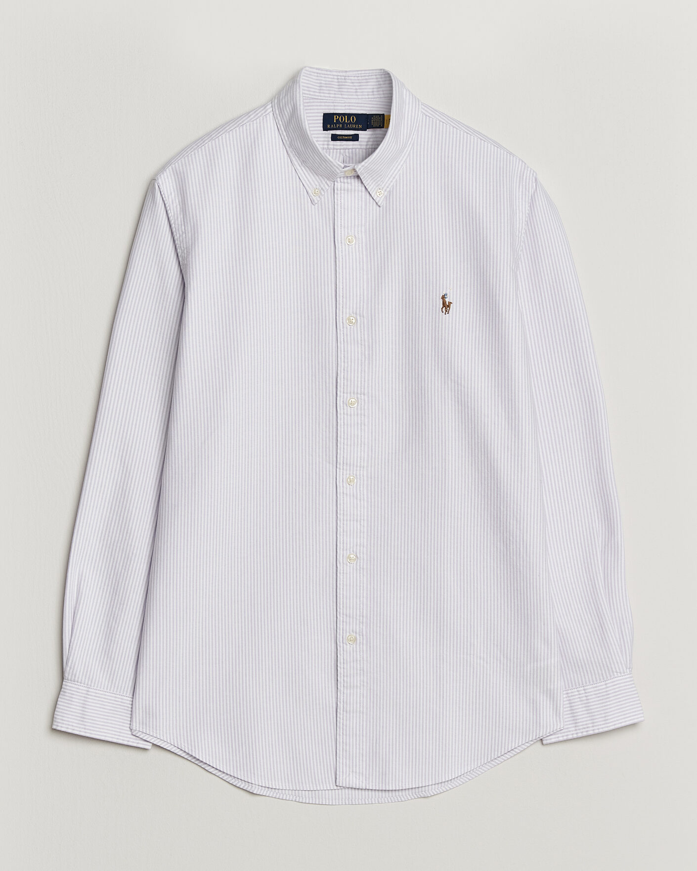 Homme | Chemises | Polo Ralph Lauren | Custom Fit Striped Oxford Shirt Lilac/White