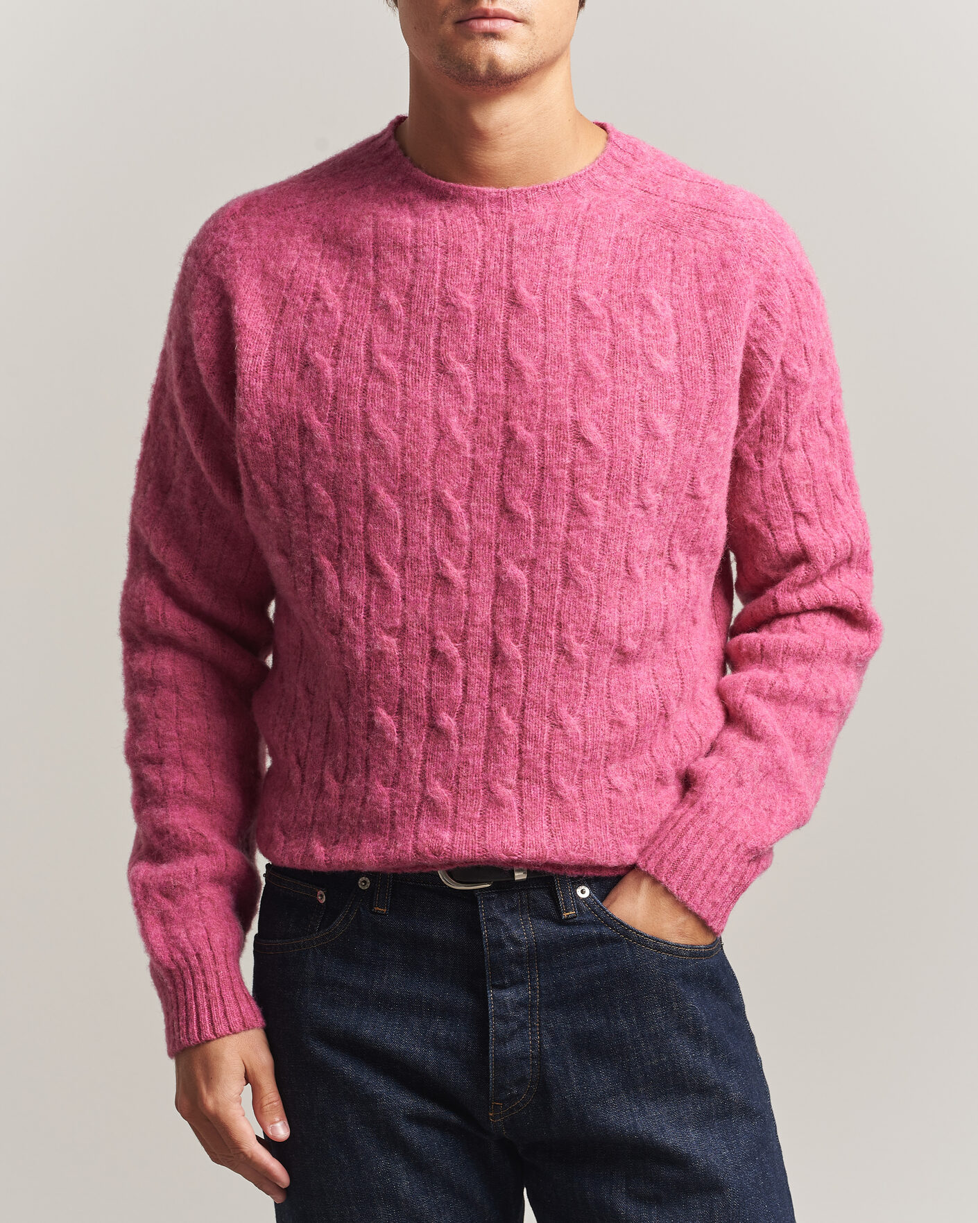Homme | Pulls Et Tricots | Polo Ralph Lauren | Shaggy Cable Merino Pullover Thulian Pink Heather