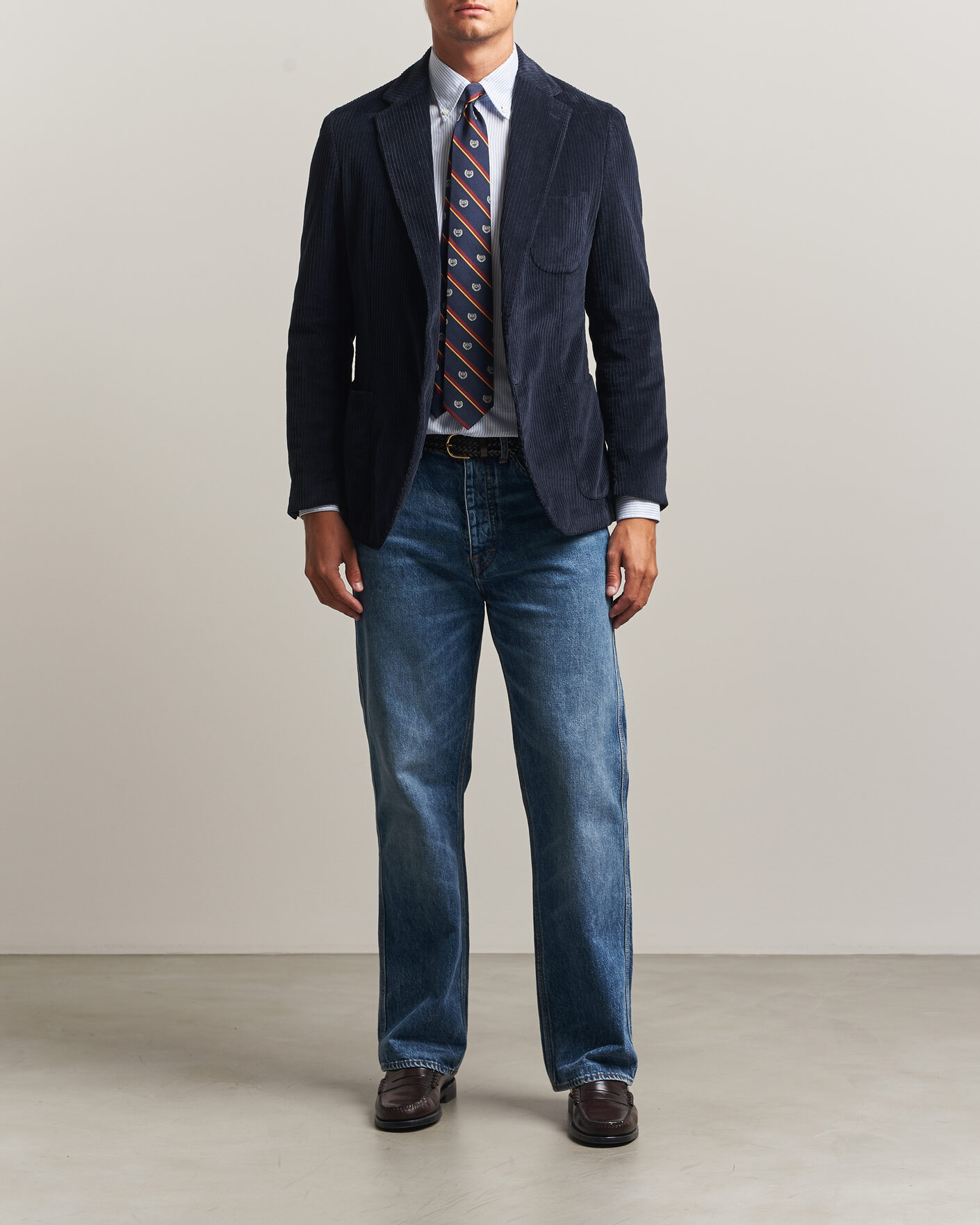 Heren | Blazers | Morris | Washed Cord Blazer Navy