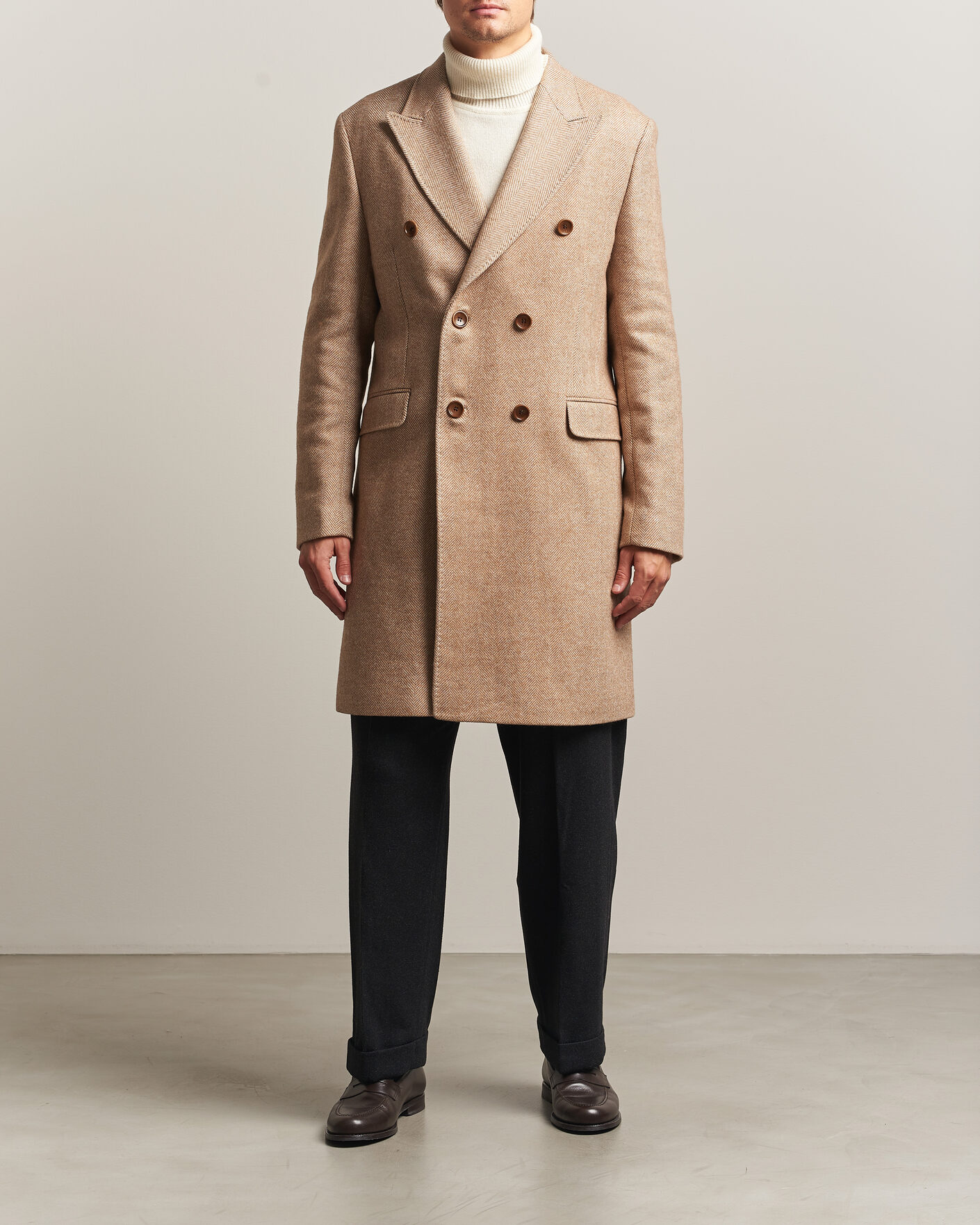 Homme | Manteaux Et Vestes | Morris | Herringbone DB Coat Camel
