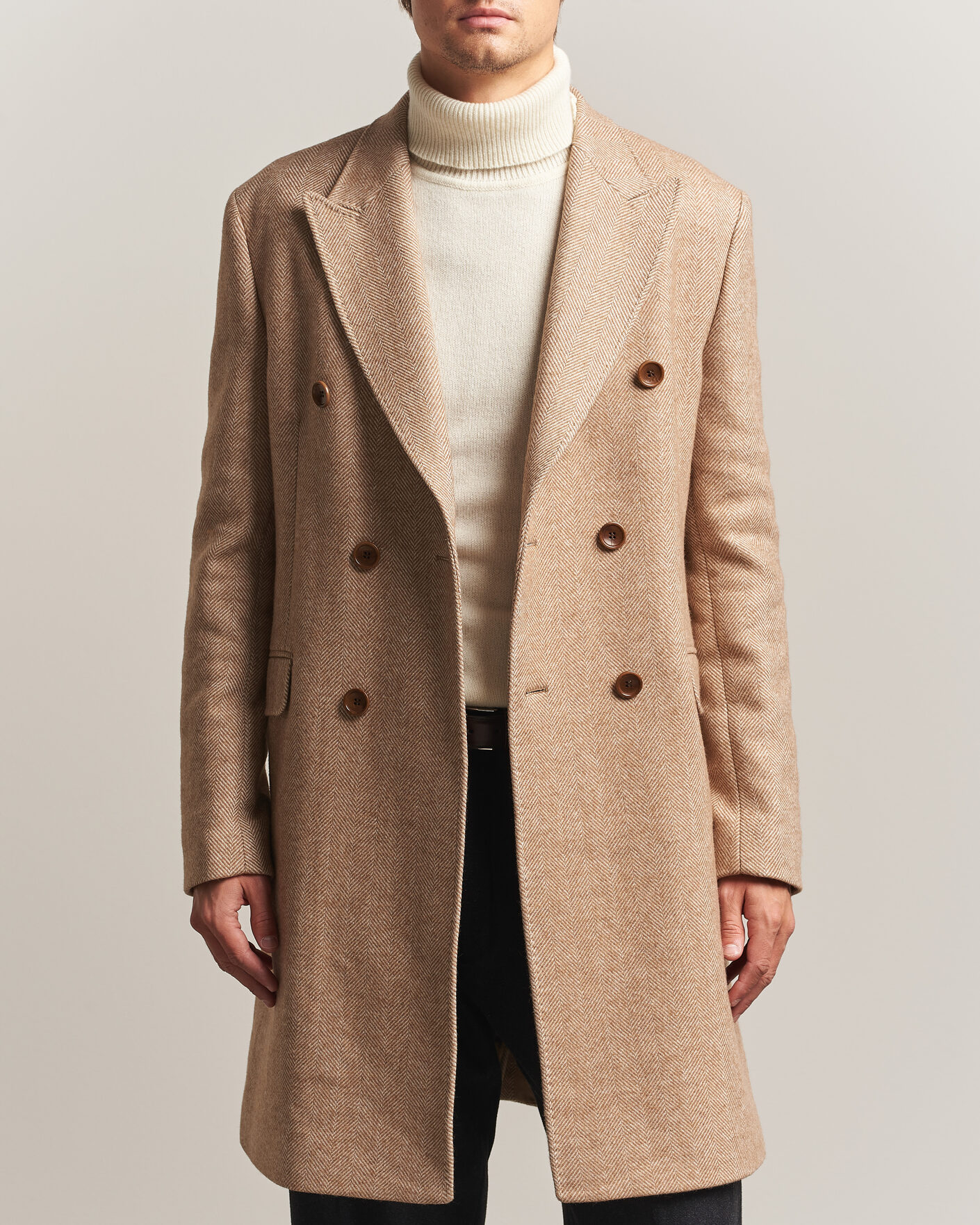 Homme | Manteaux Et Vestes | Morris | Herringbone DB Coat Camel