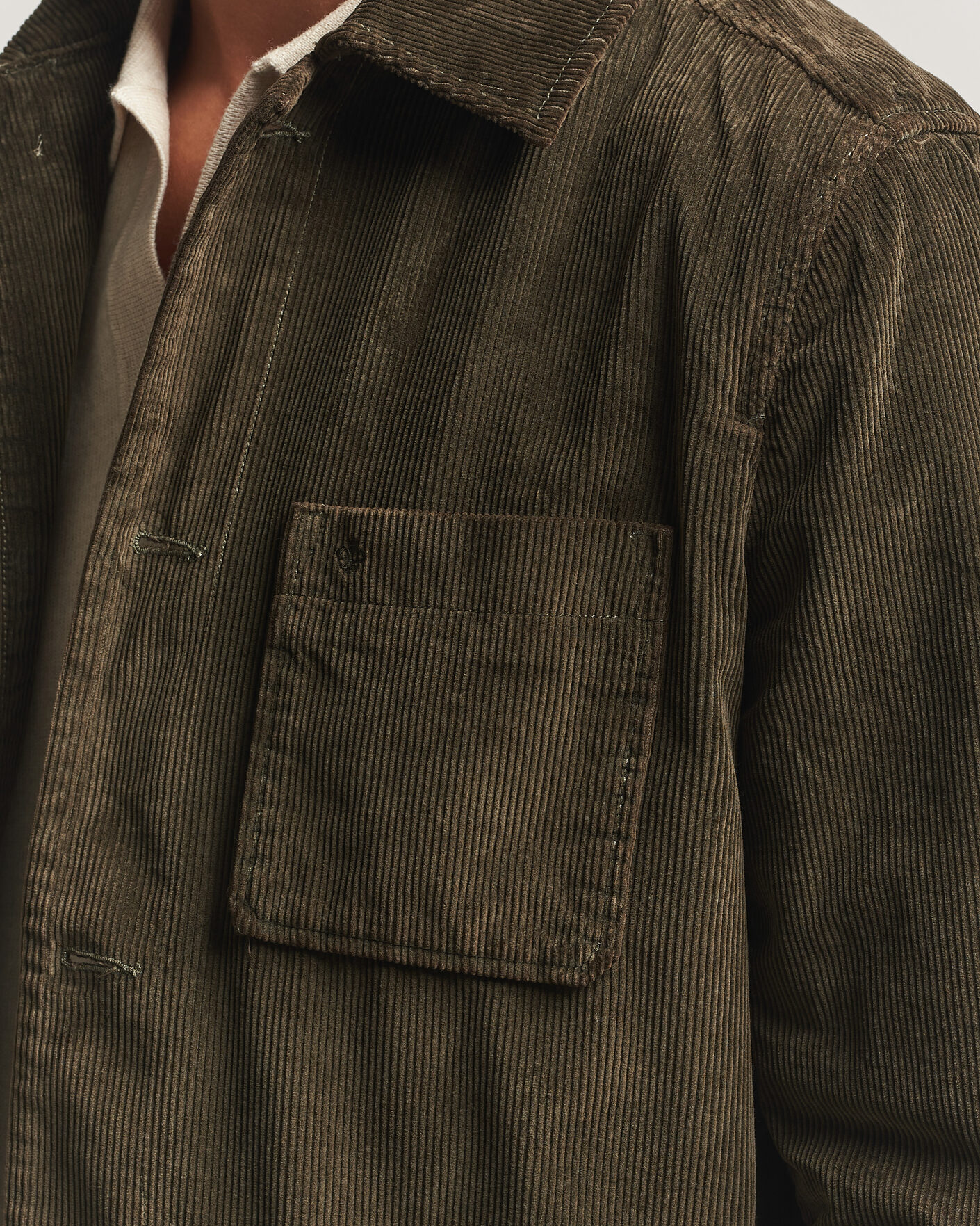 Heren | Overhemden | Morris | Fenix Cord Shirt Jacket Olive