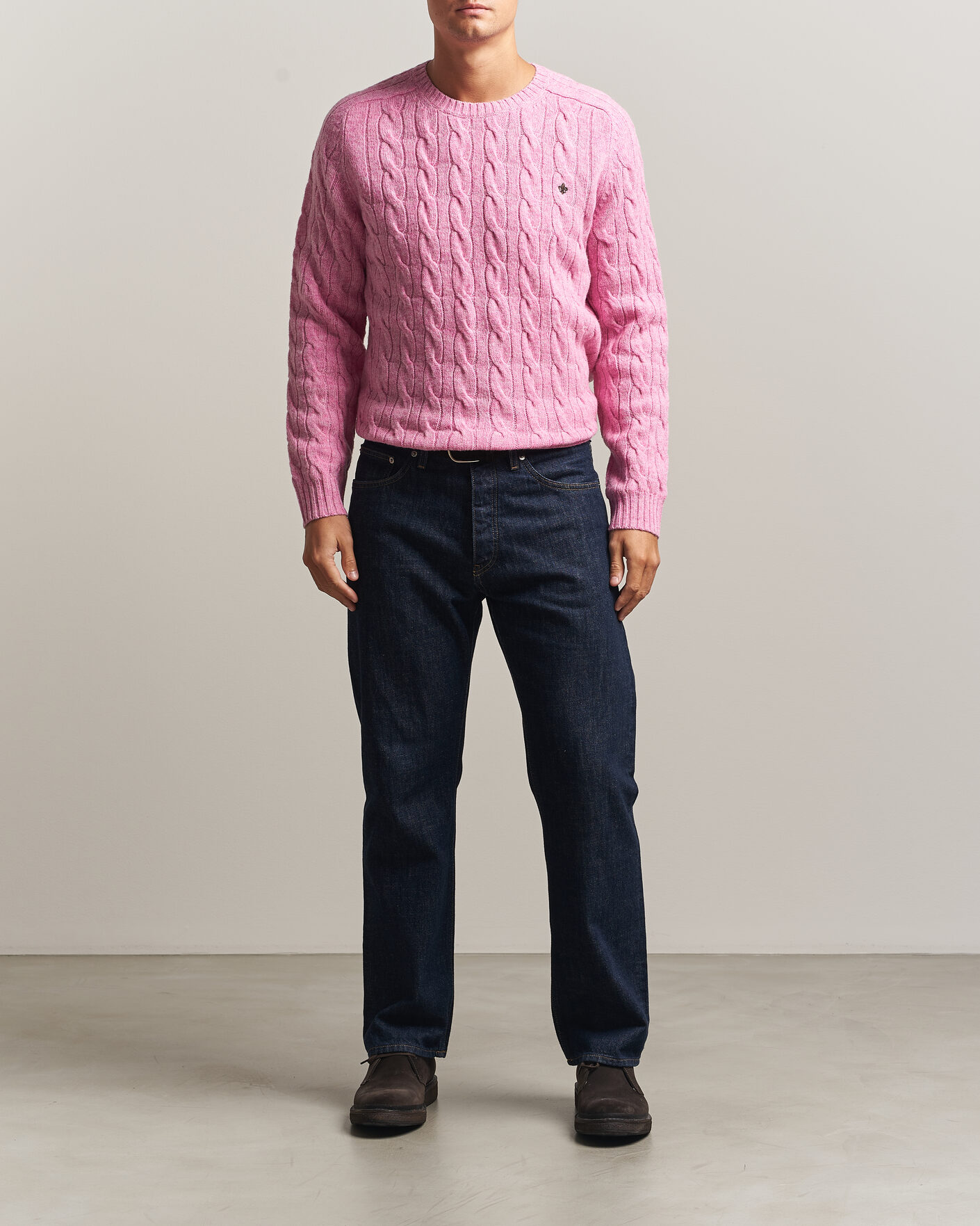 Heren | Truien | Morris | Archard Cable Sweater Pink