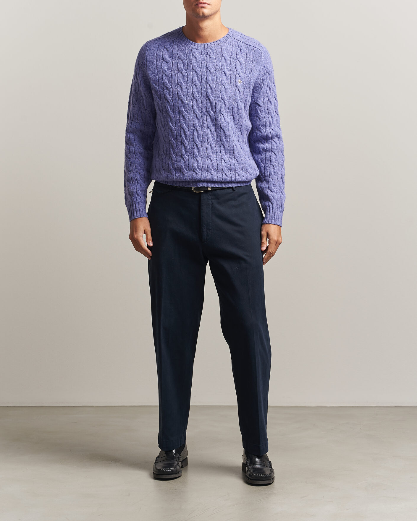 Heren | Truien | Morris | Archard Cable Sweater Purple