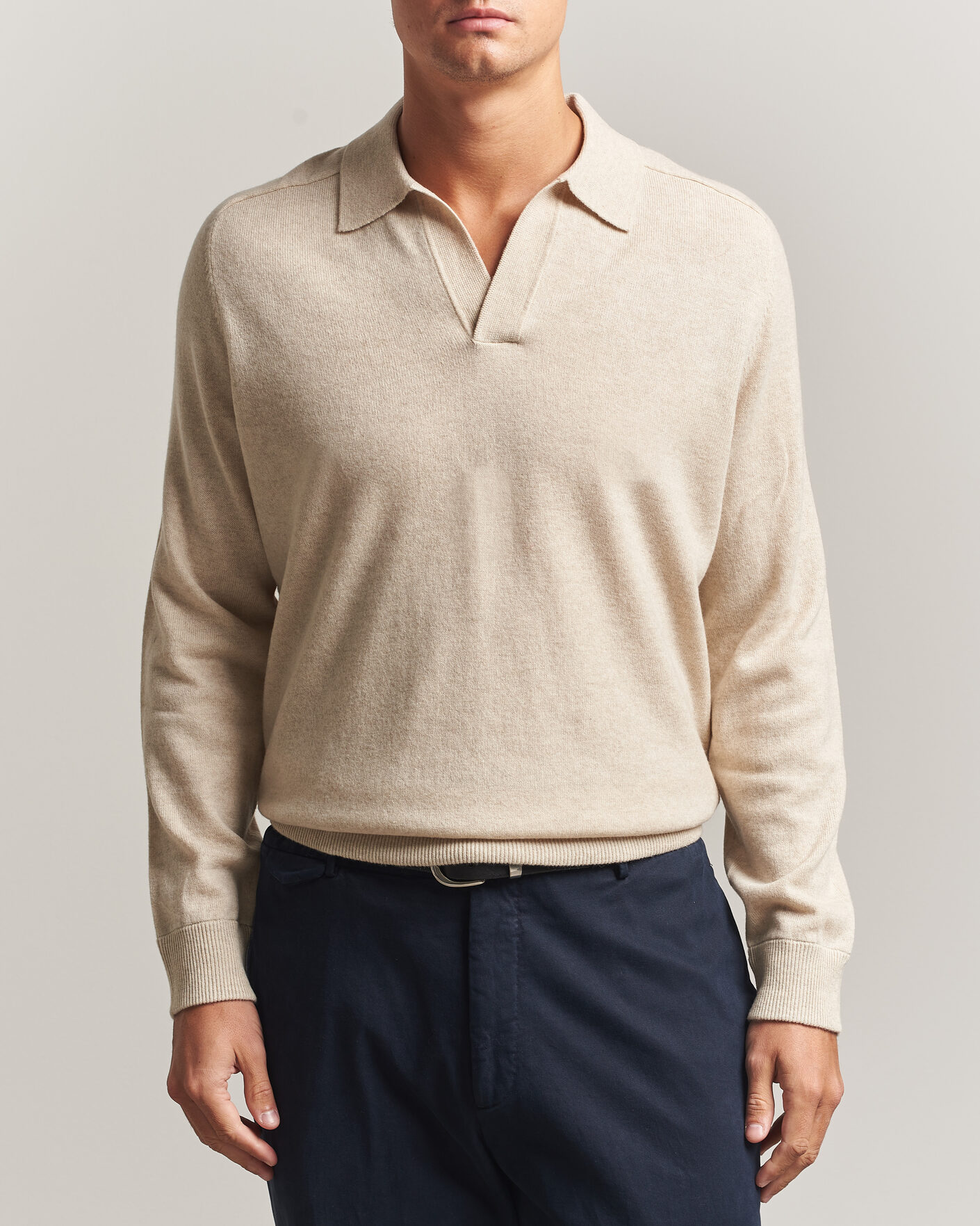 Heren | Truien | Morris | Wilfred Cashmere Resort Polo Off White