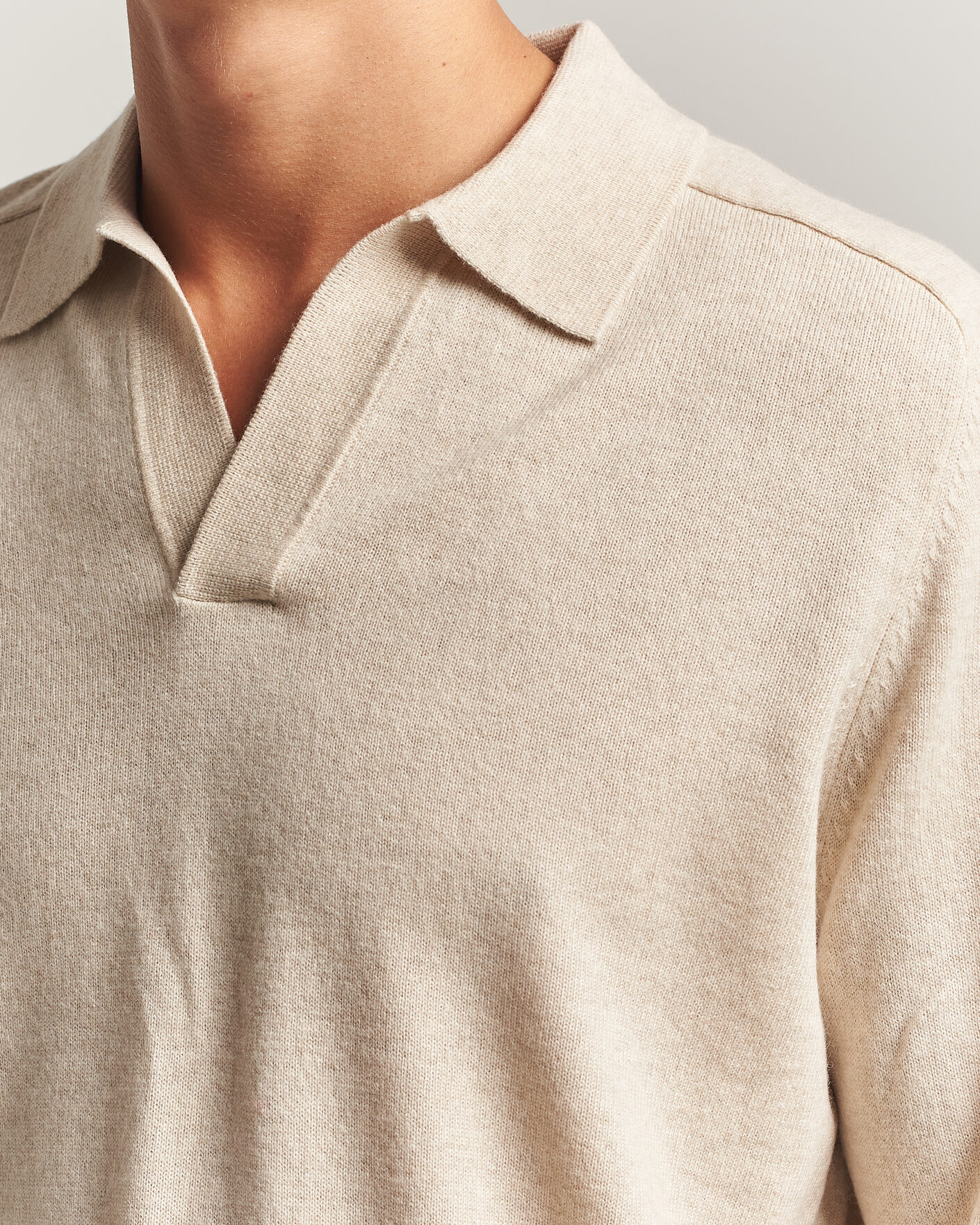 Heren | Truien | Morris | Wilfred Cashmere Resort Polo Off White