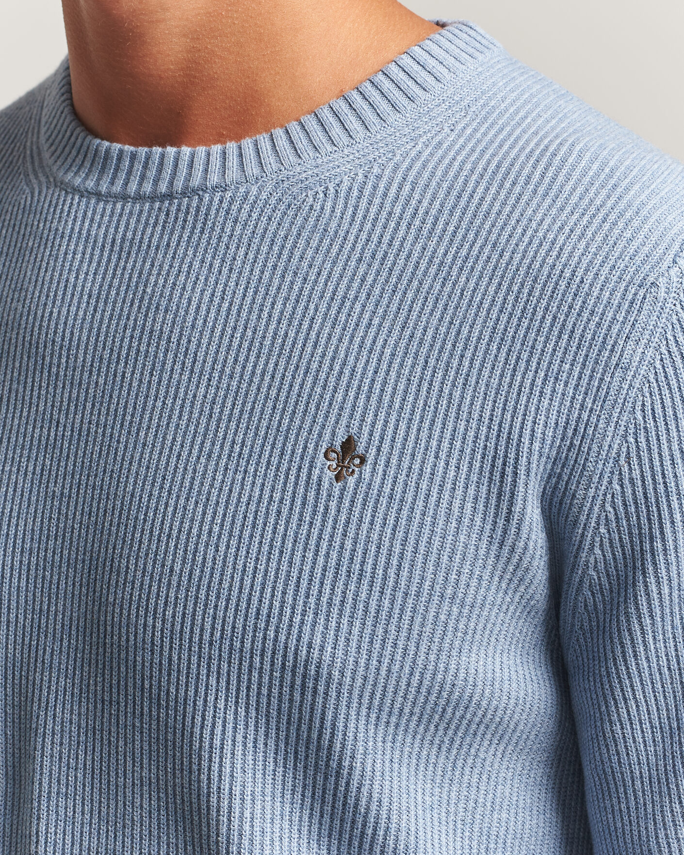 Heren | Truien | Morris | Colin O-Neck Light Blue