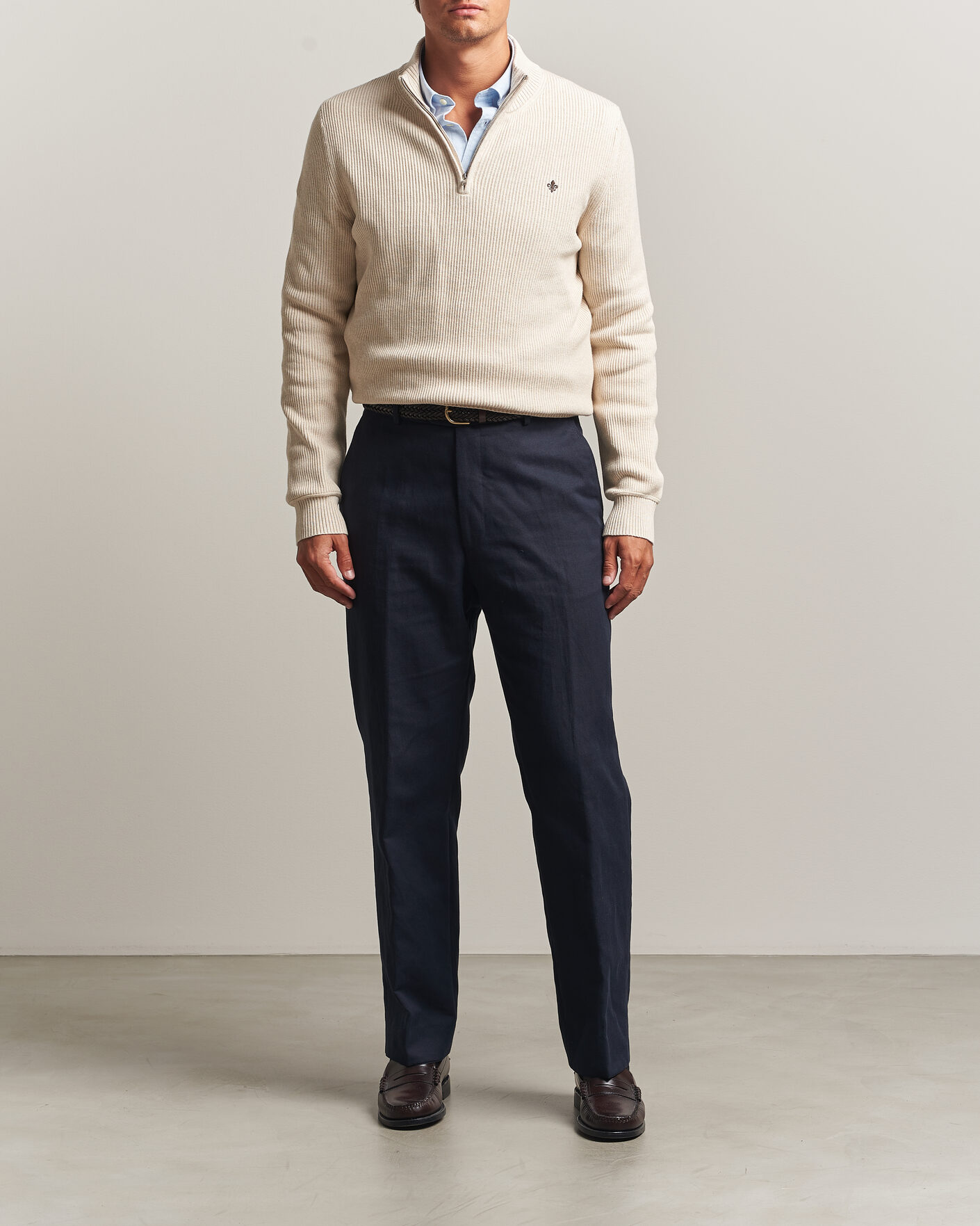 Heren | Truien | Morris | Colin Half Zip Khaki