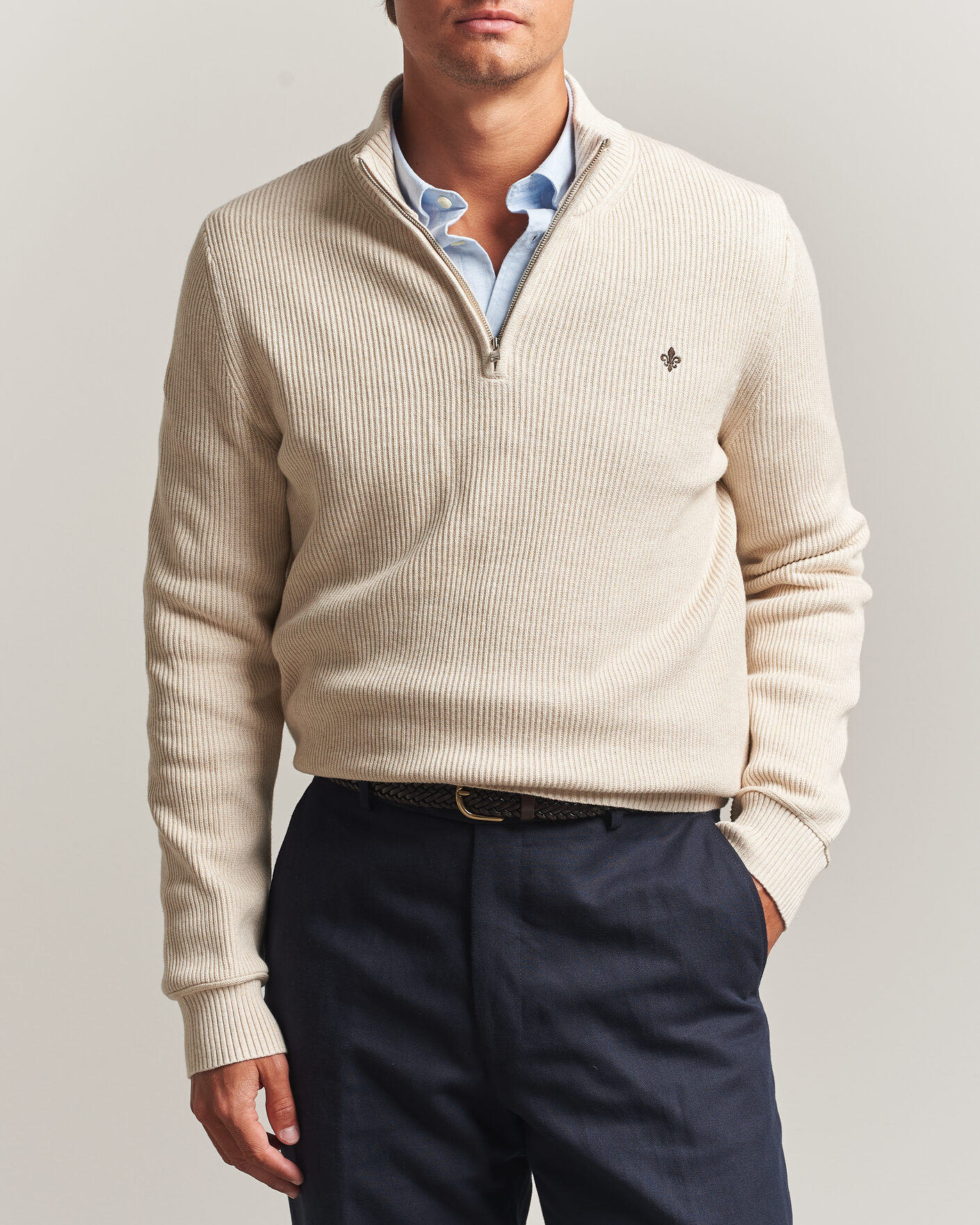 Heren | Truien | Morris | Colin Half Zip Khaki
