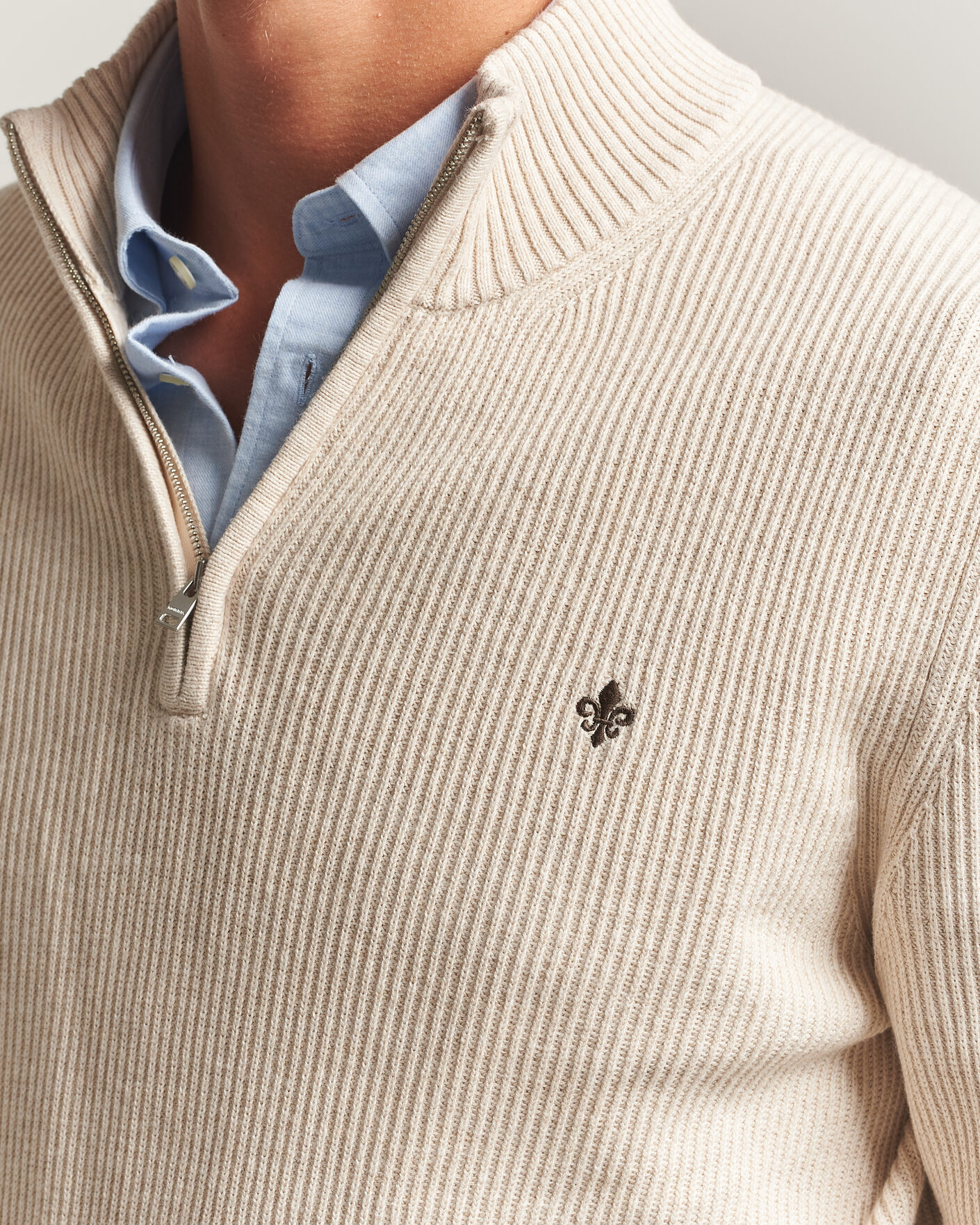 Heren | Truien | Morris | Colin Half Zip Khaki