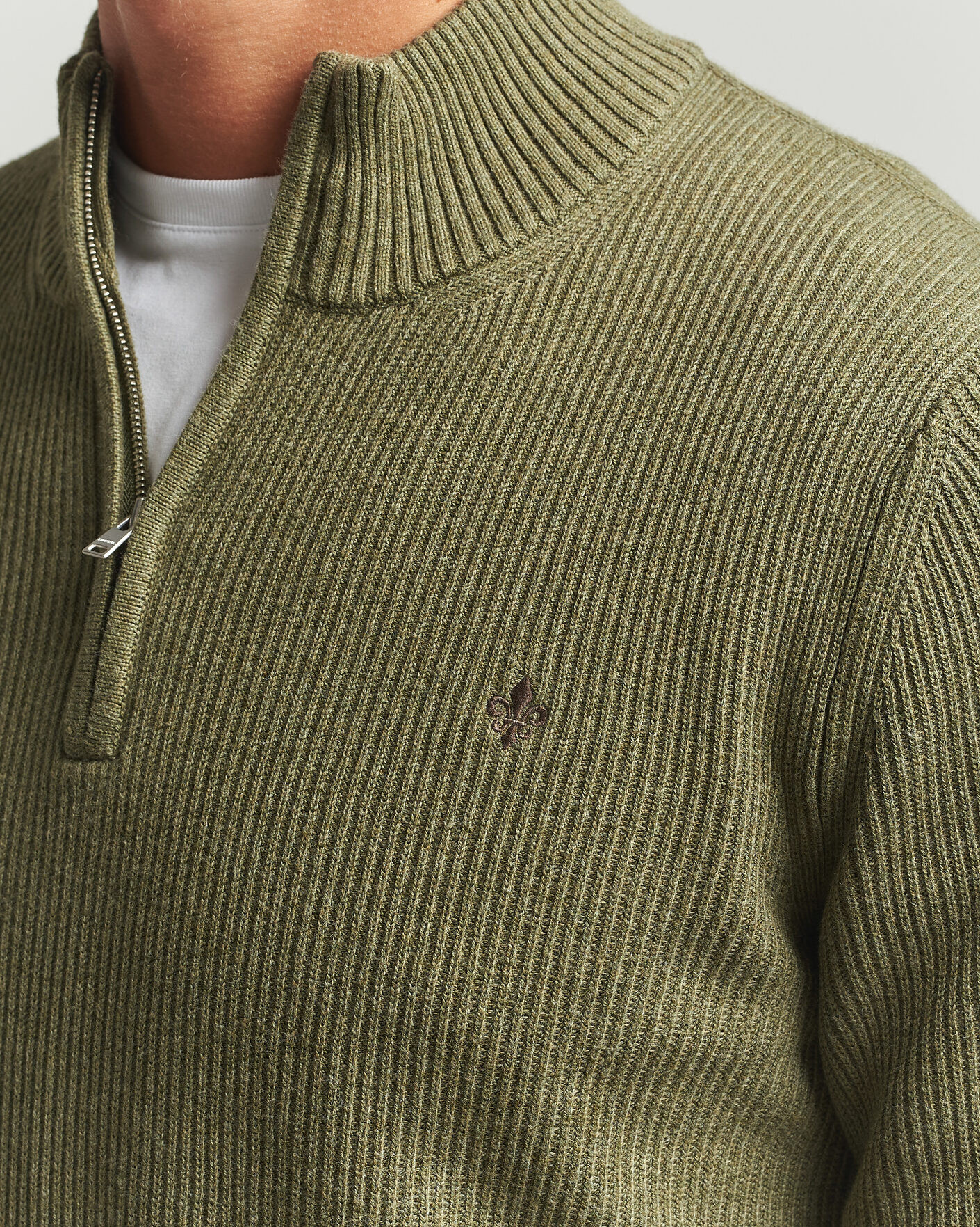 Heren | Truien | Morris | Colin Half Zip Olive