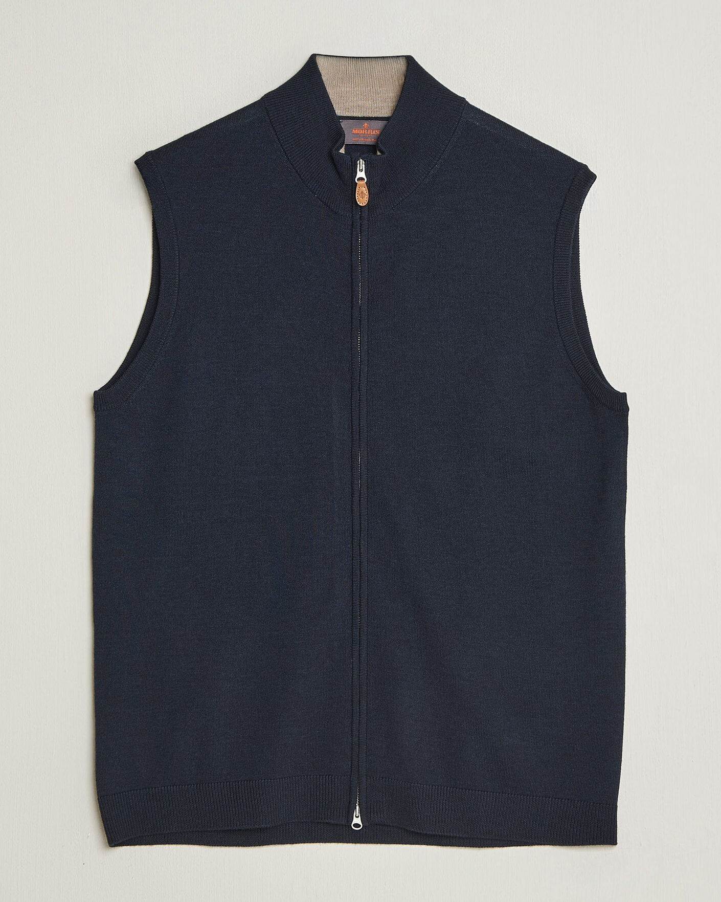 Heren | Truien | Morris | Merino Zip Vest Navy