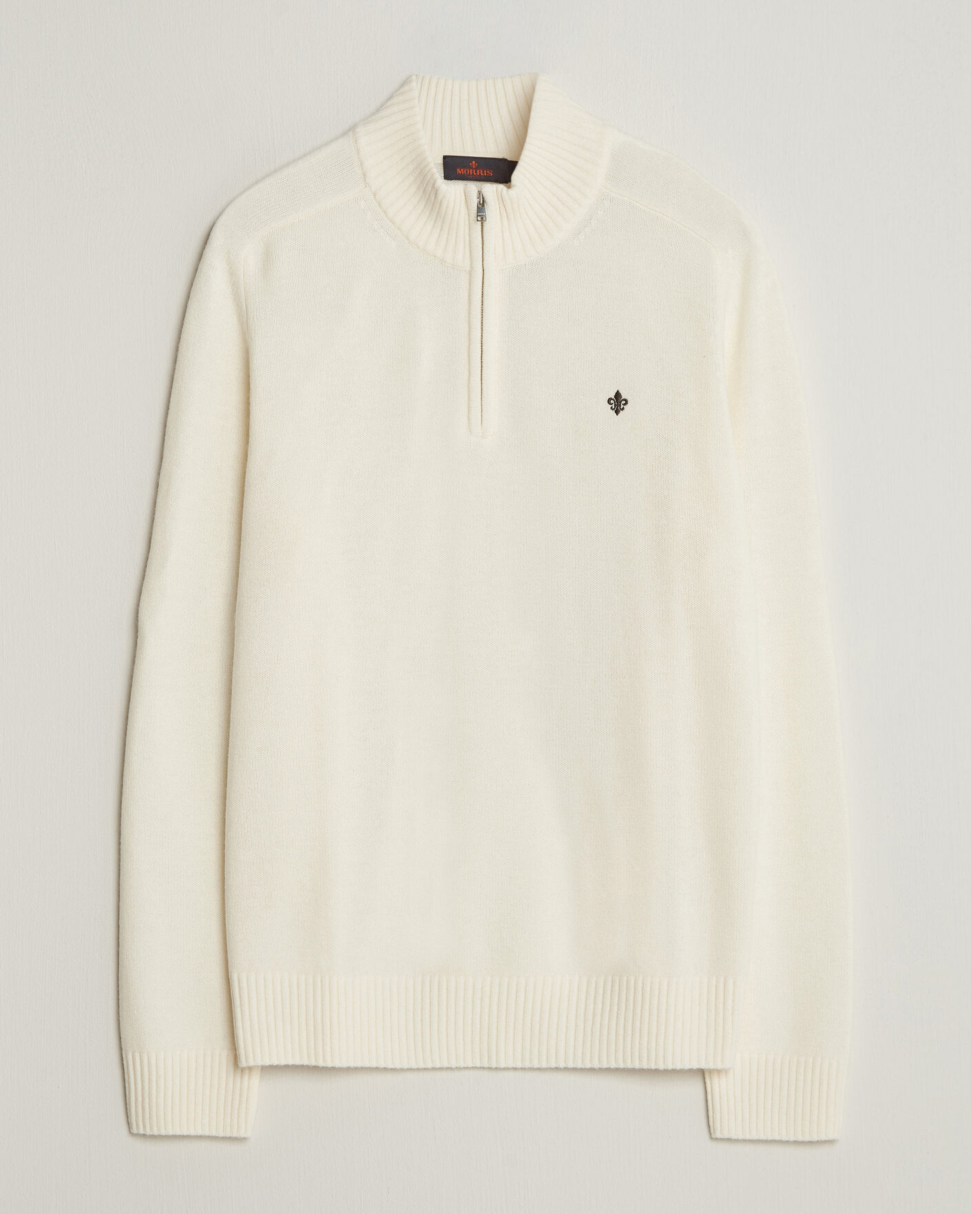 Heren | Truien | Morris | Hertford Lambswool Half Zip Off White