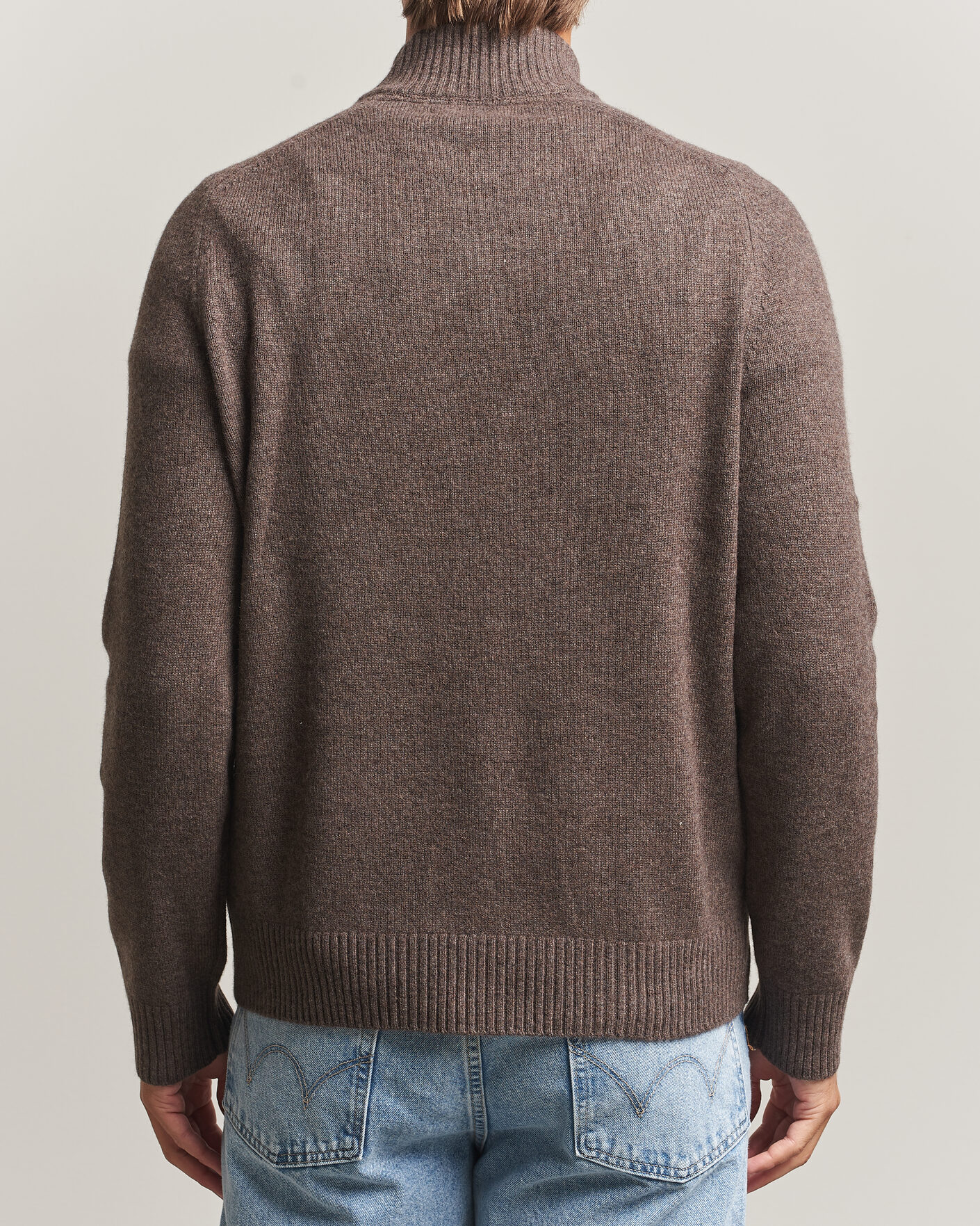 Heren | Truien | Morris | Hertford Lambswool Half Zip Brown