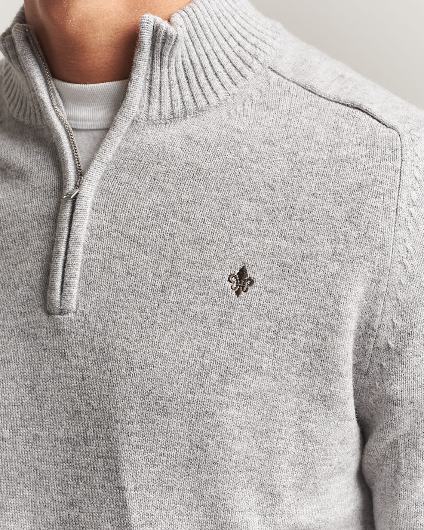 Homme | Pulls Et Tricots | Morris | Hertford Lambswool Half Zip Grey