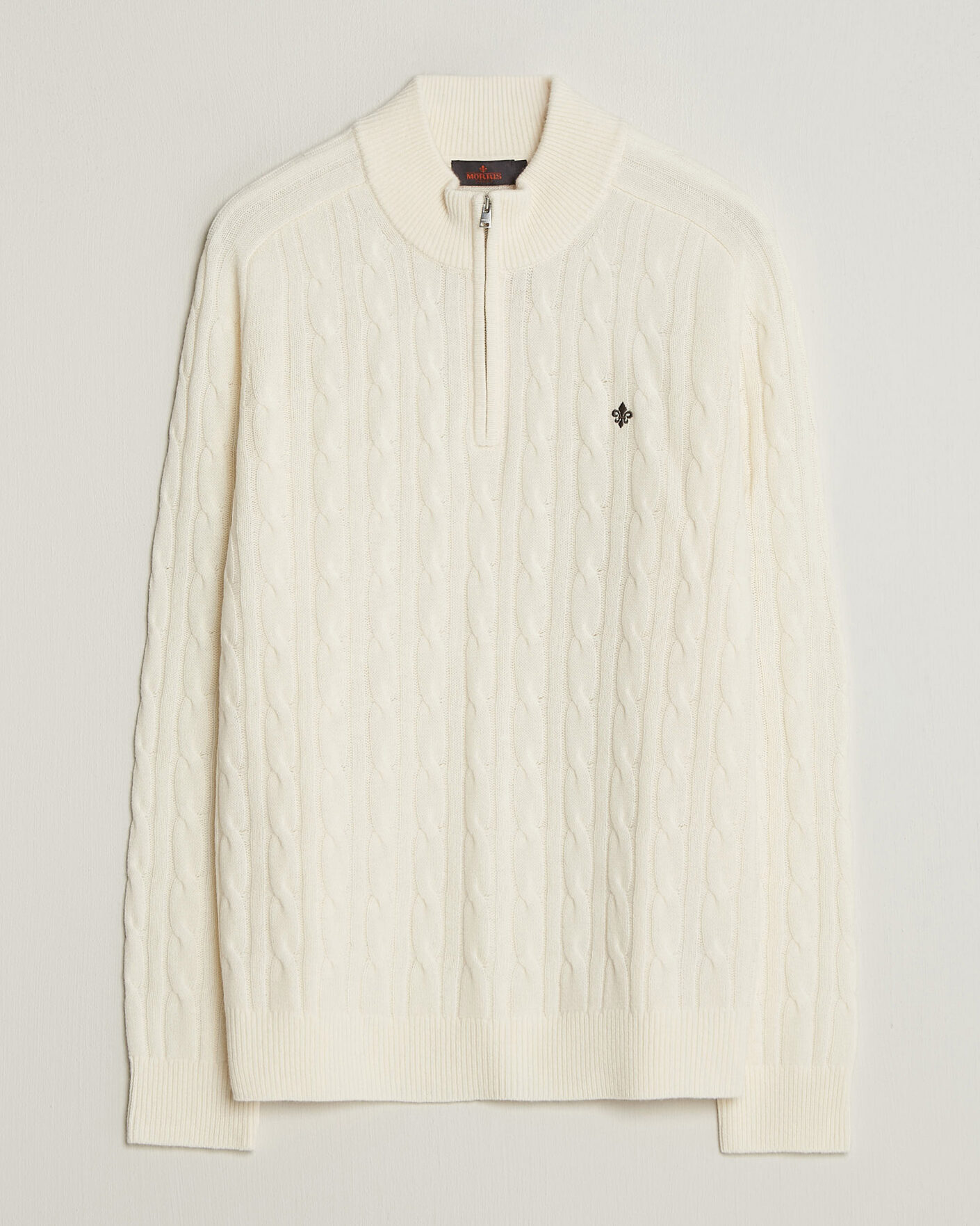Homme | Pulls Et Tricots | Morris | Hertford Cable Half Zip Off White