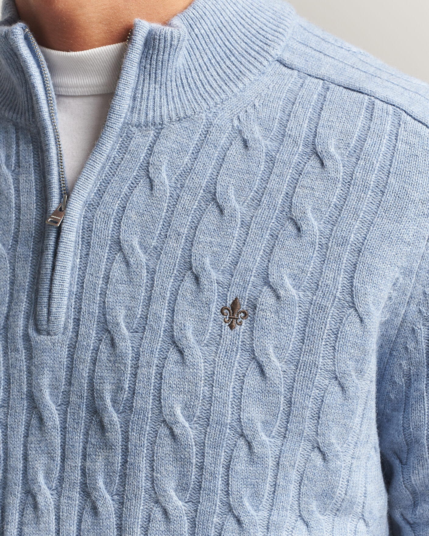 Homme | Pulls Et Tricots | Morris | Hertford Cable Half Zip Blue