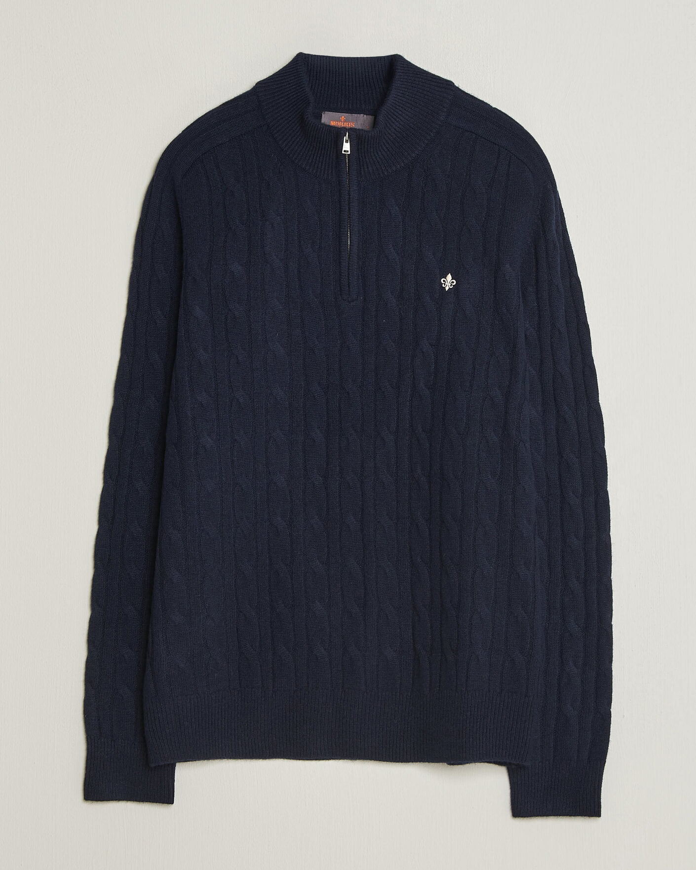 Homme | Pulls Et Tricots | Morris | Hertford Cable Half Zip Navy