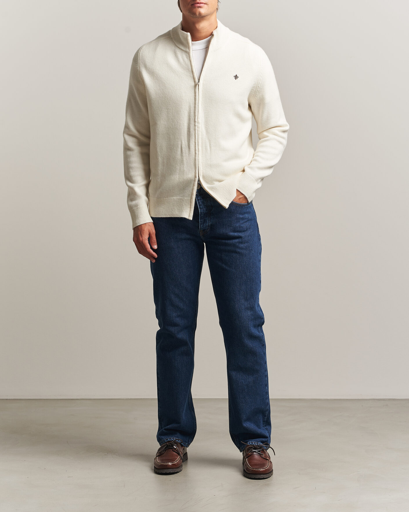 Heren | Truien | Morris | Hertford Zip Cardigan Off White