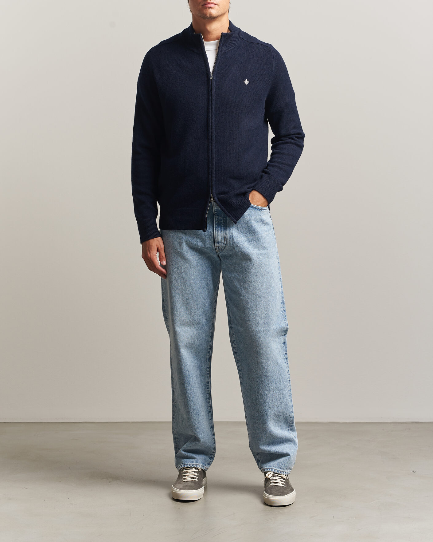 Heren | Truien | Morris | Hertford Zip Cardigan Navy