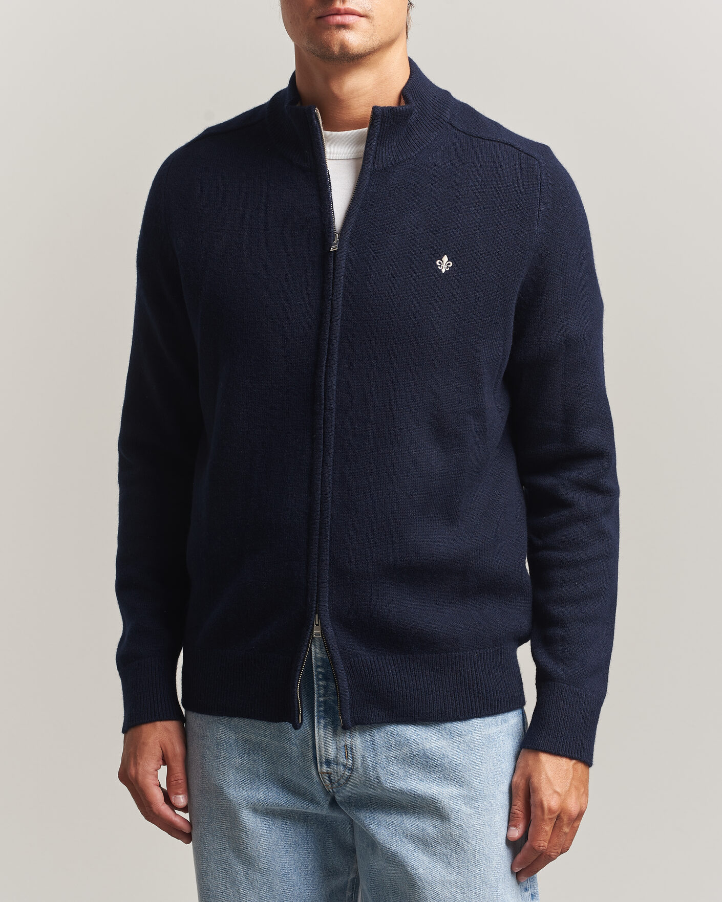 Heren | Truien | Morris | Hertford Zip Cardigan Navy