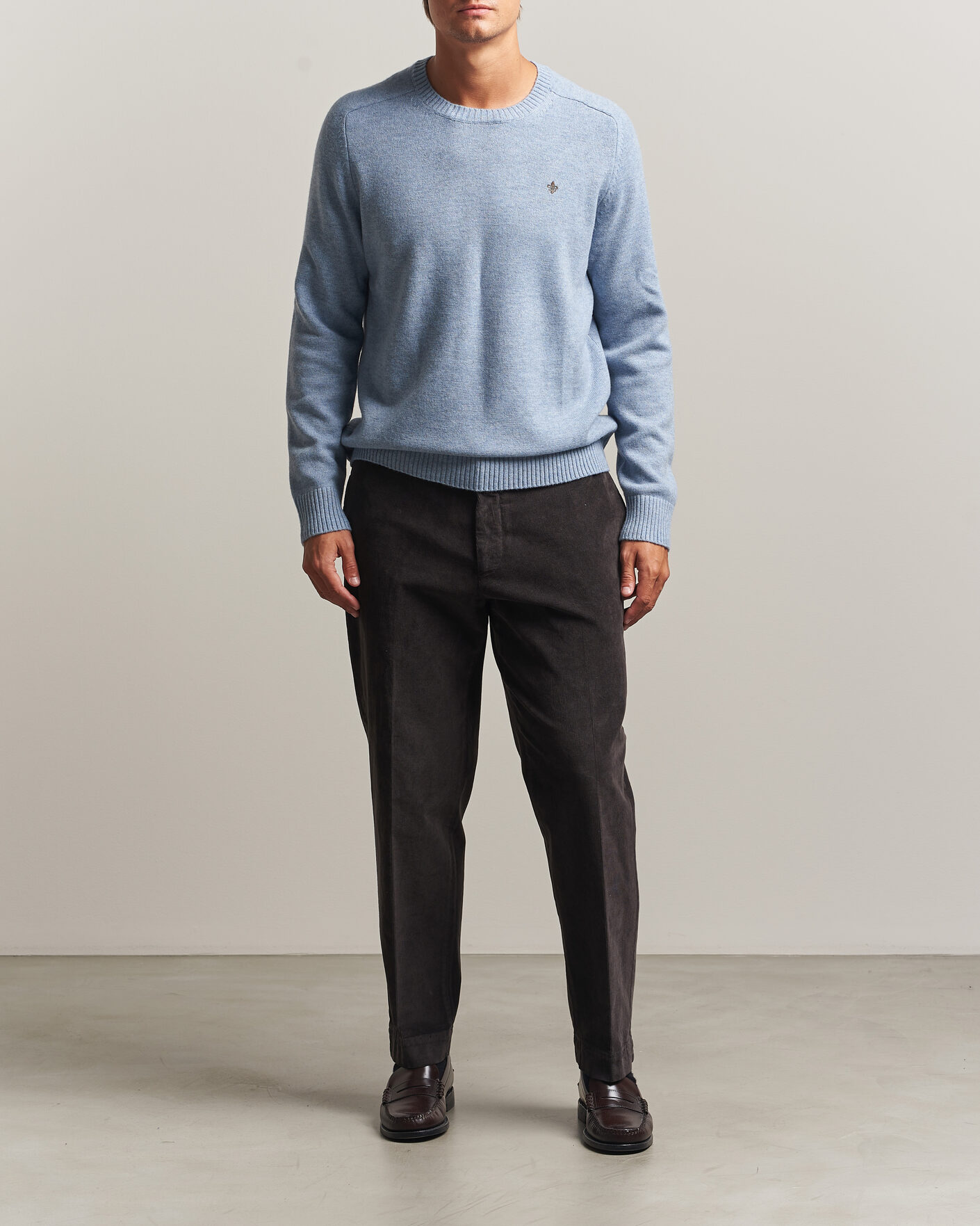 Homme | Pulls Et Tricots | Morris | Hertford Lambswool Crew Neck Blue