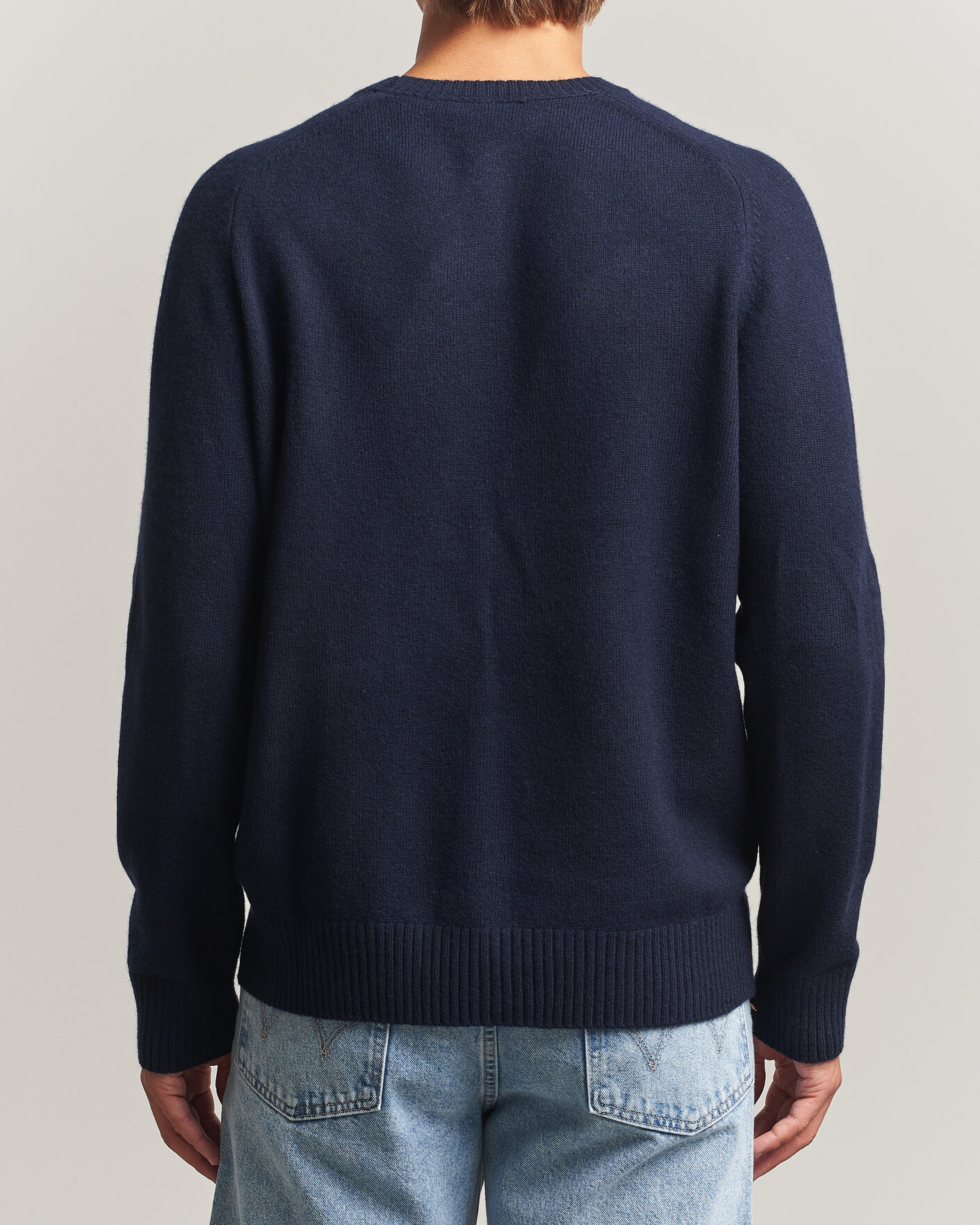 Heren | Truien | Morris | Hertford Lambswool Crew Neck Navy