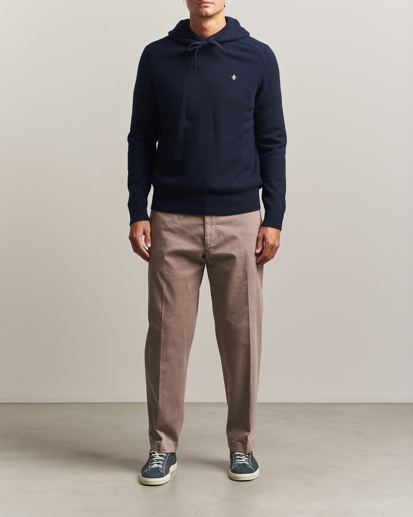 Homme | Pulls Et Tricots | Morris | Hertford Lambswool Hoodie Navy