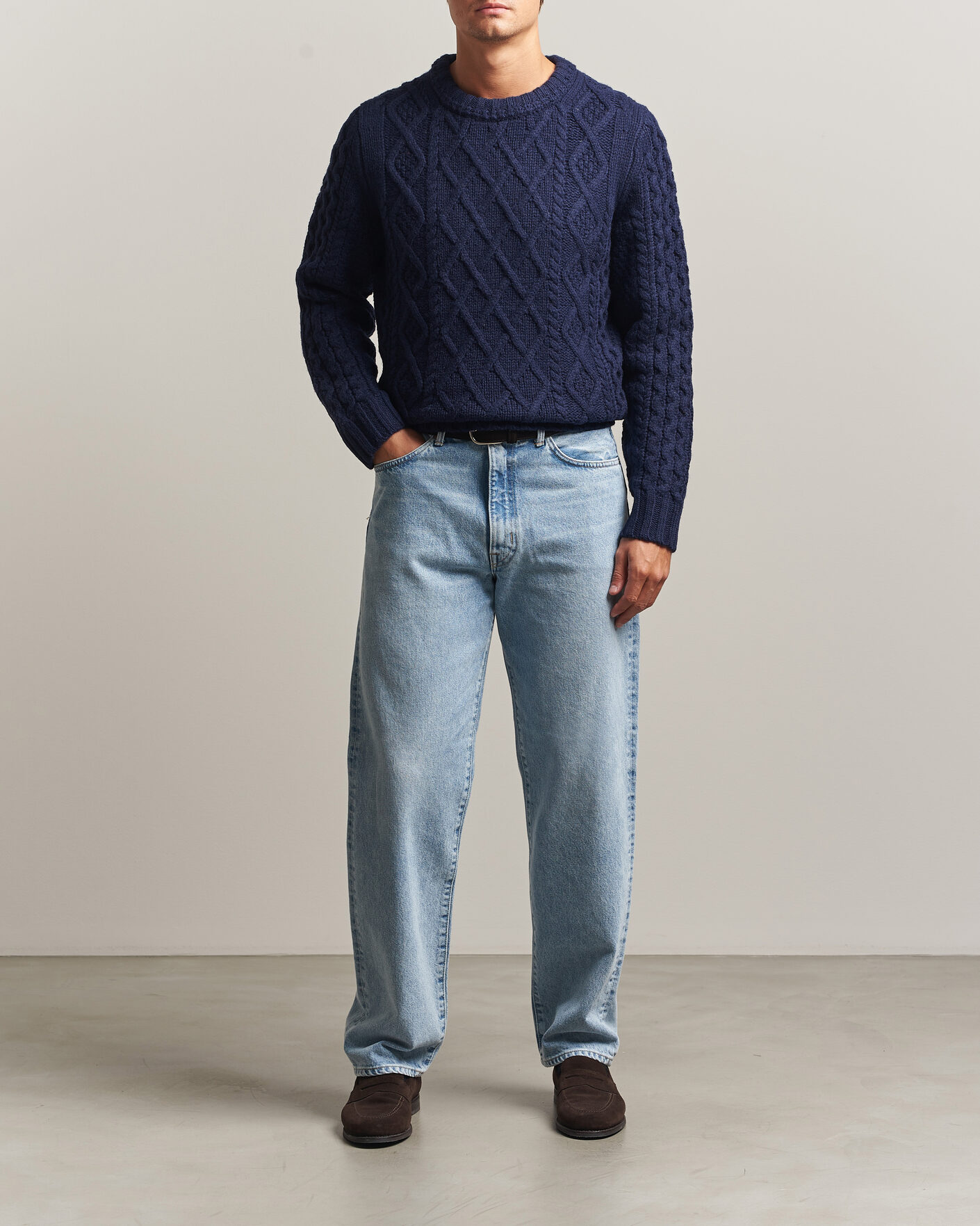 Homme | Pulls Et Tricots | Morris | Ramsey Cable Sweater Navy