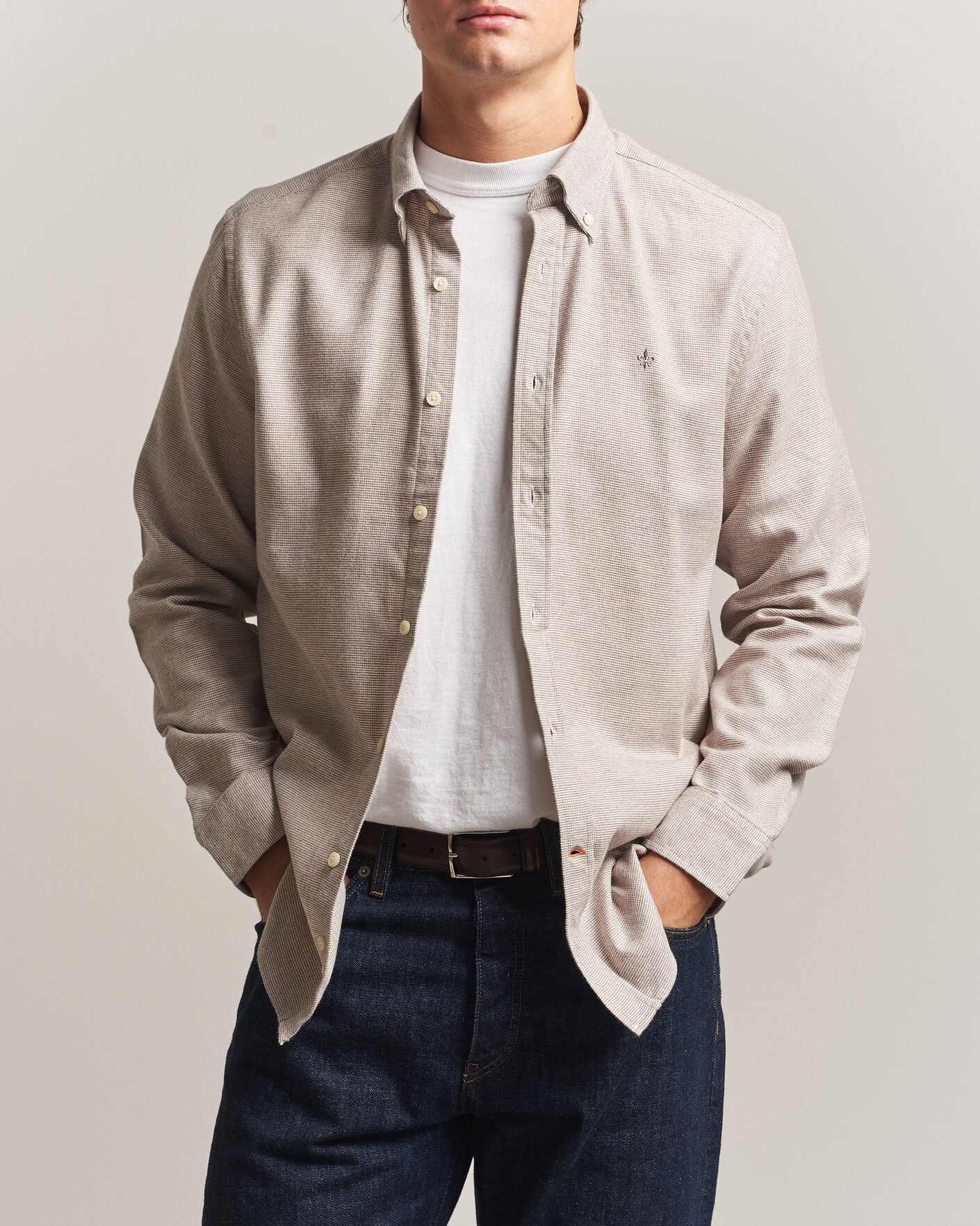 Homme | Chemises | Morris | Flannel Check Shirt Khaki