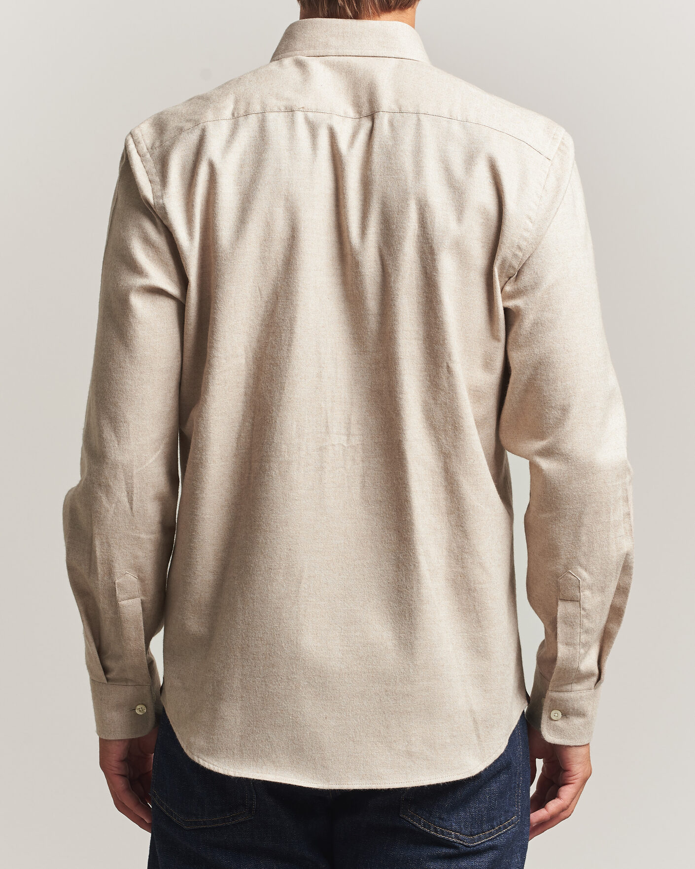 Heren | Overhemden | Morris | Cashmere Twill Shirt Khaki