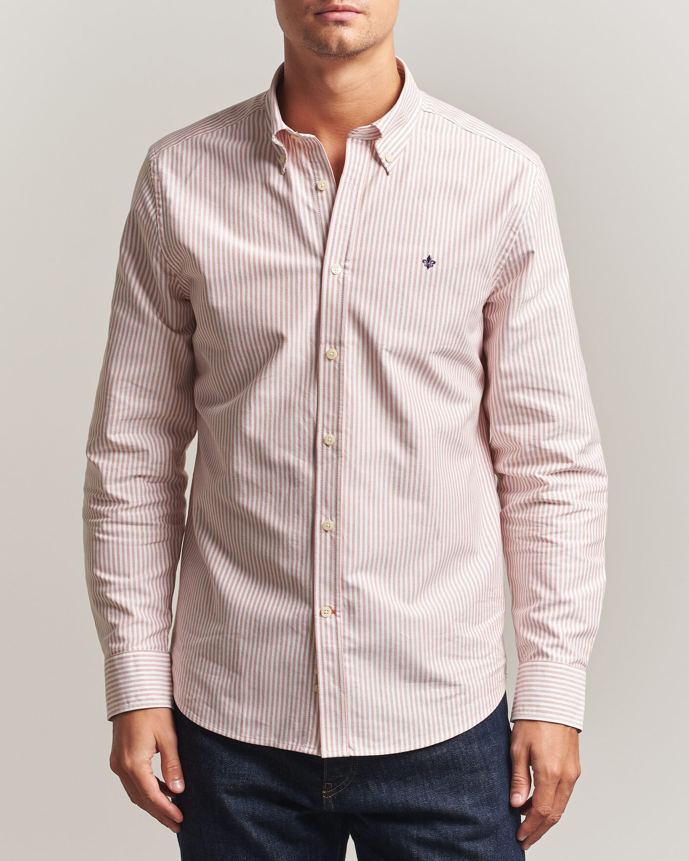 Homme | Chemises | Morris | Douglas Oxford Stripe Shirt Orange