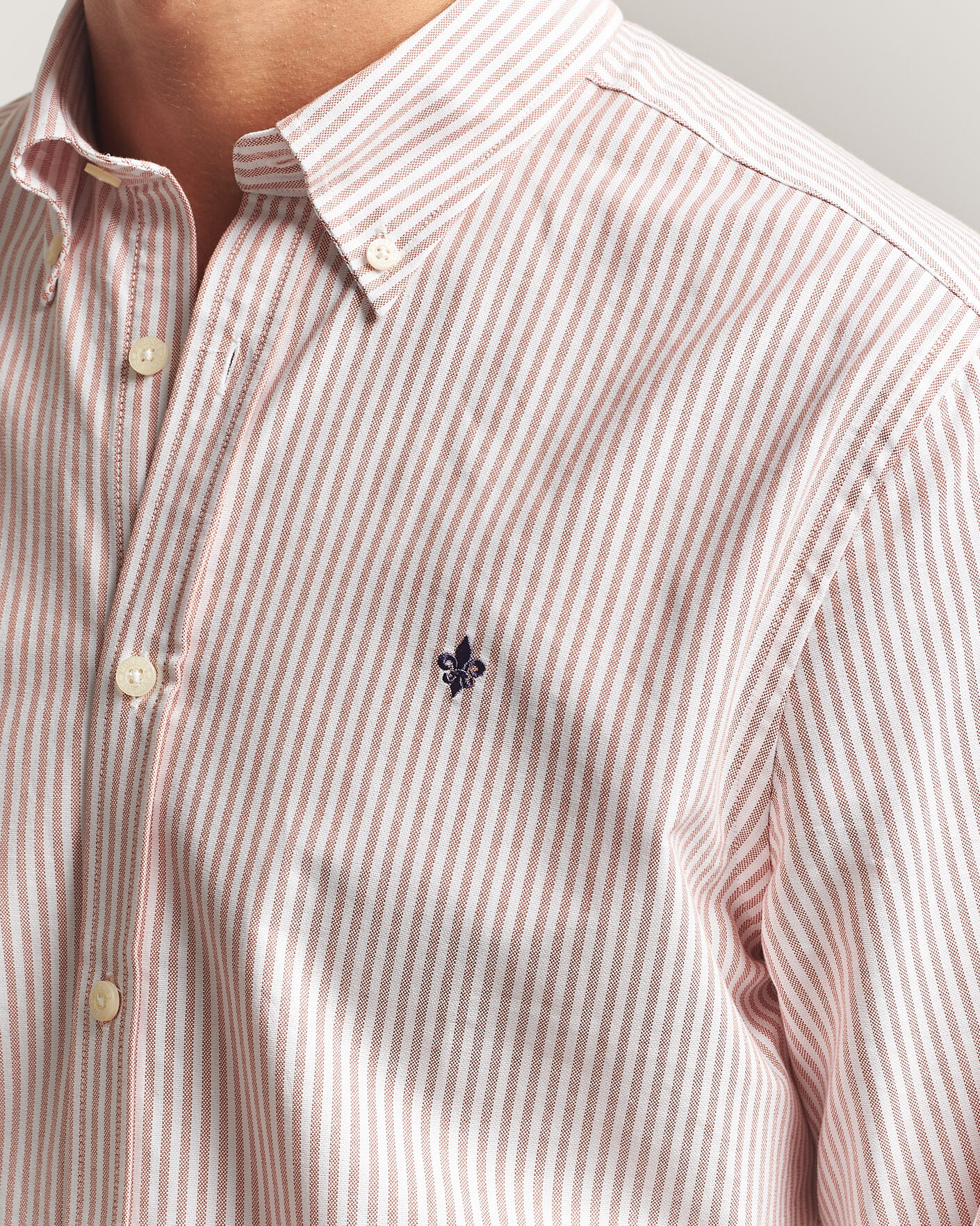 Homme | Chemises | Morris | Douglas Oxford Stripe Shirt Orange