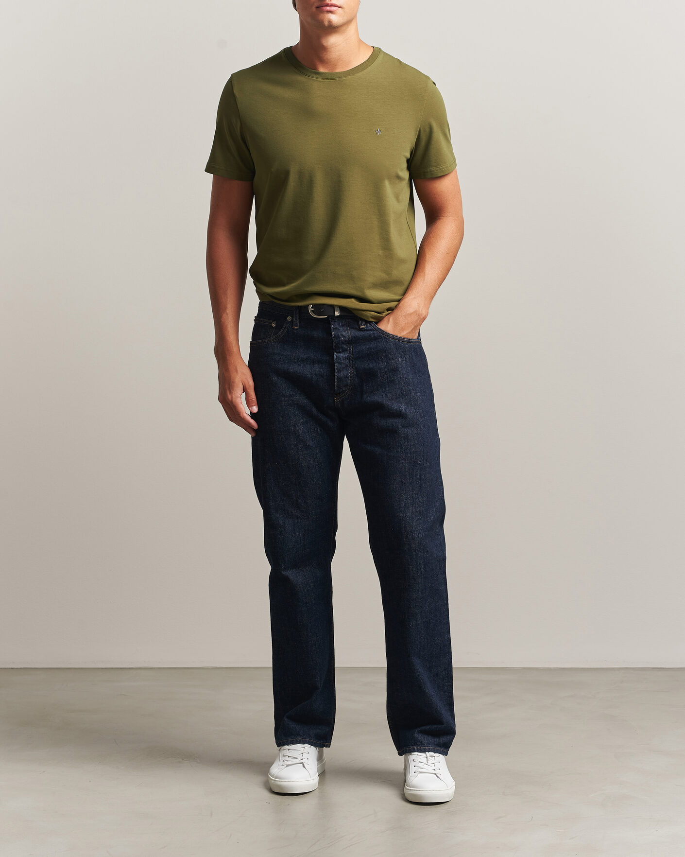 Heren | T-shirts | Morris | James Crew Neck T-Shirt Olive