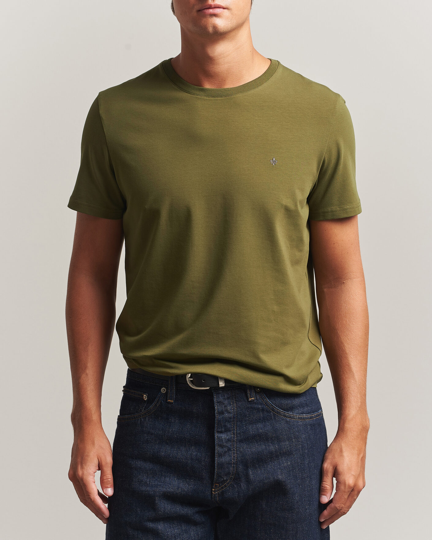 Heren | T-shirts | Morris | James Crew Neck T-Shirt Olive