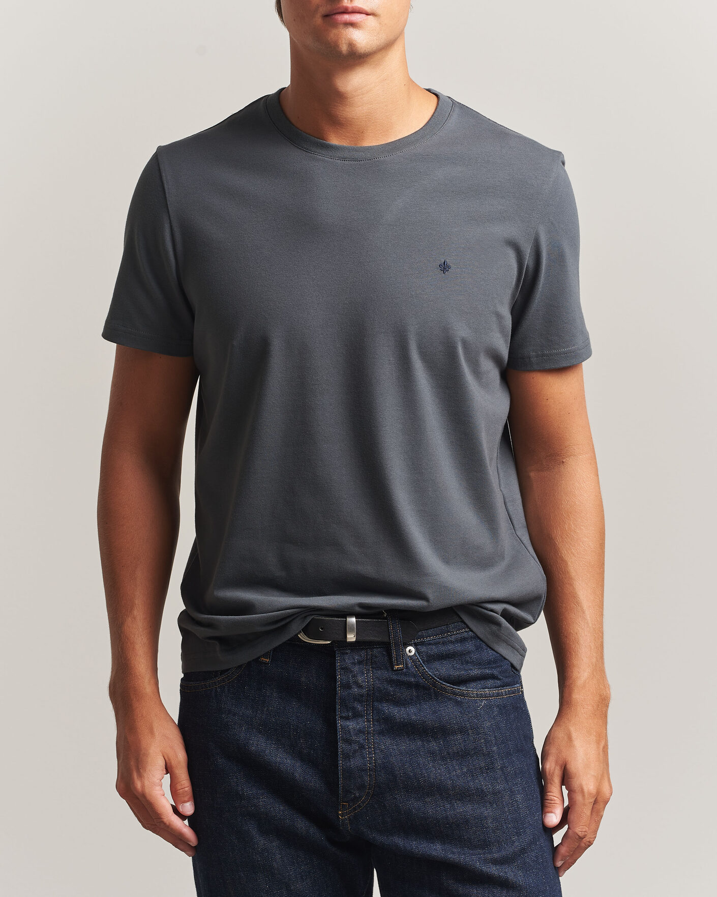 Heren | T-shirts | Morris | James Crew Neck T-Shirt Grey