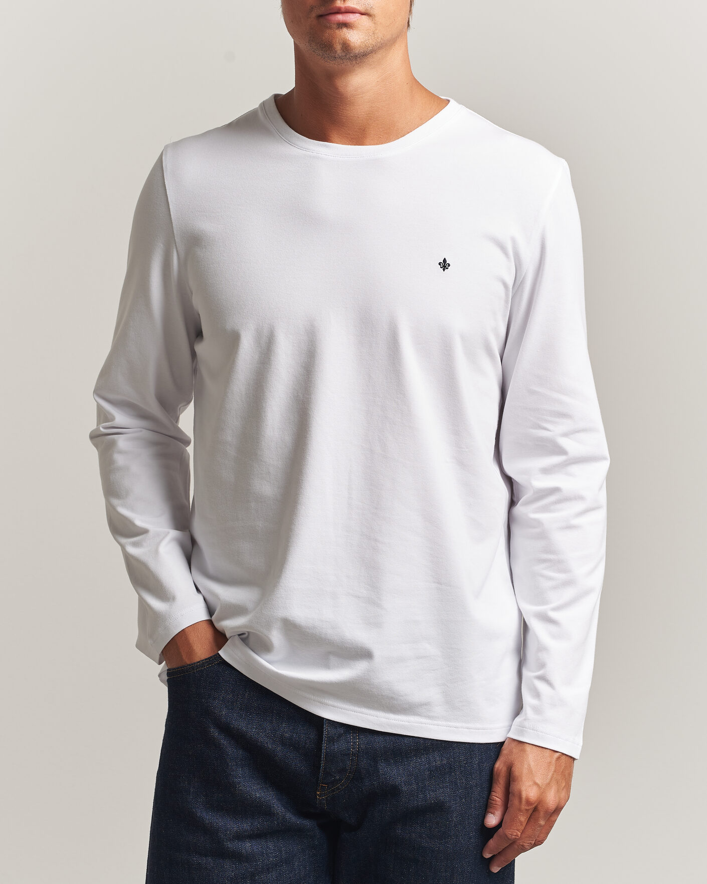 Heren | T-shirts | Morris | James Long Sleeve T-Shirt White