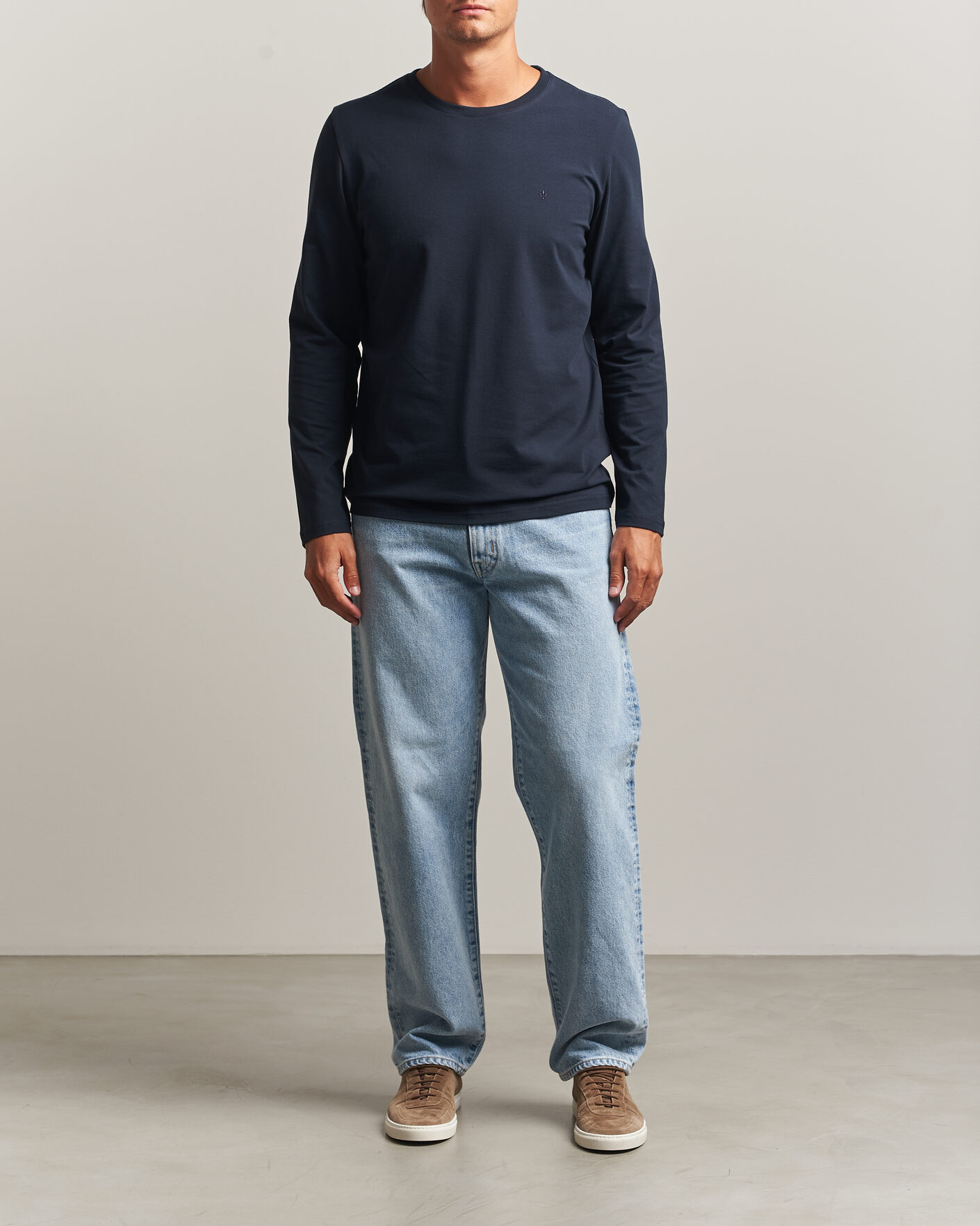 Heren | T-shirts | Morris | James Long Sleeve T-Shirt Old Blue