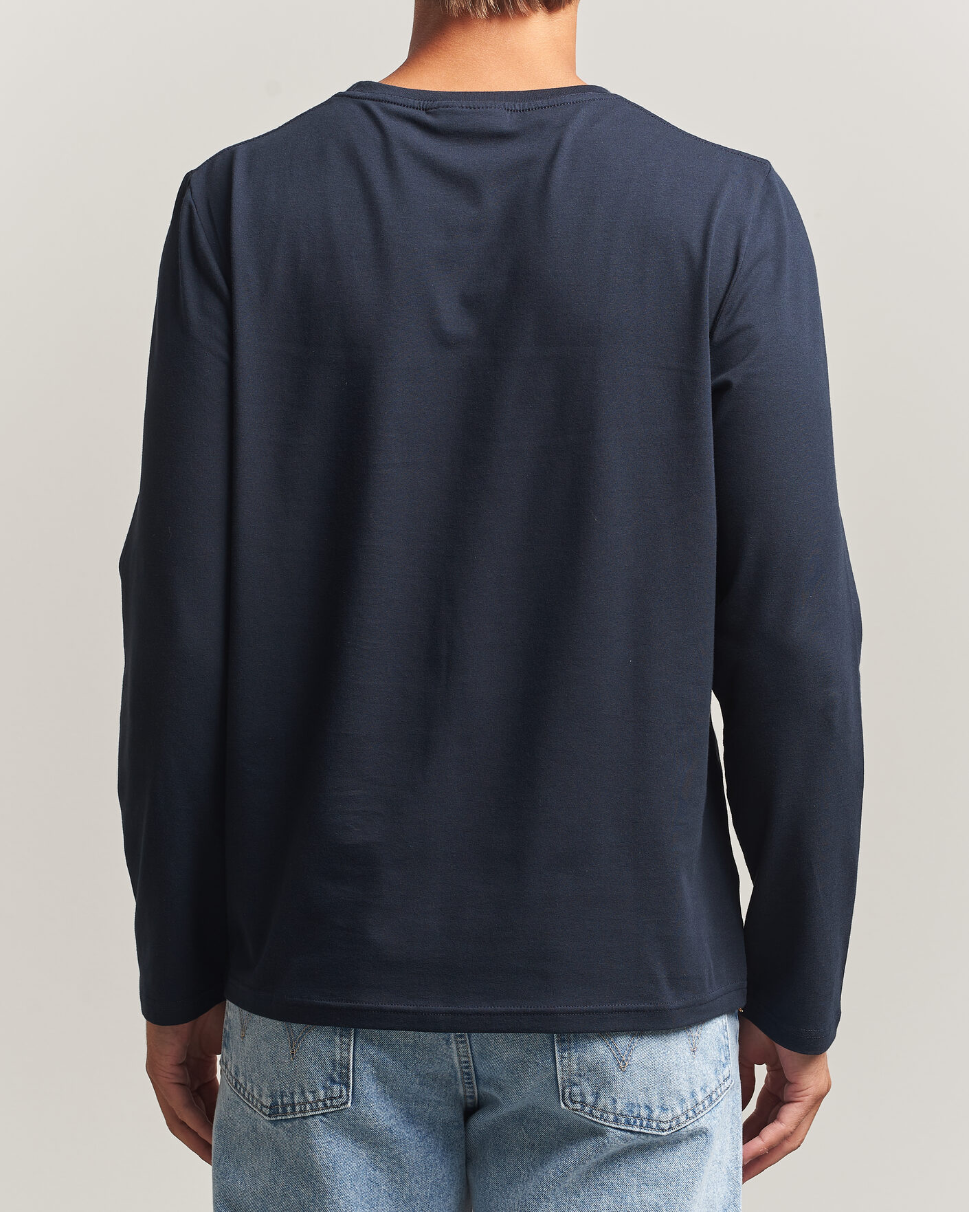 Heren | T-shirts | Morris | James Long Sleeve T-Shirt Old Blue