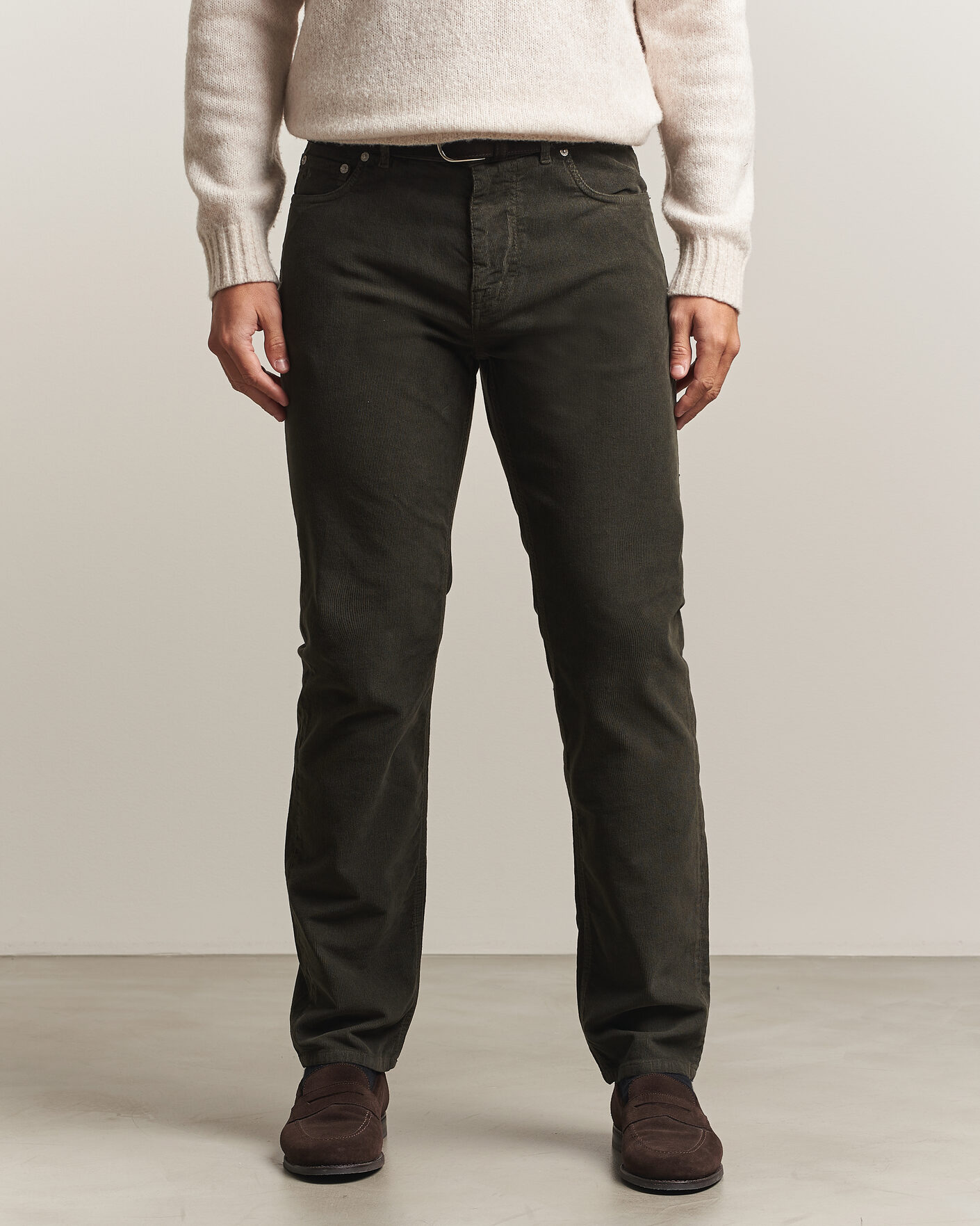 Heren | Broeken | Morris | James Cord 5-Pocket Pants Olive