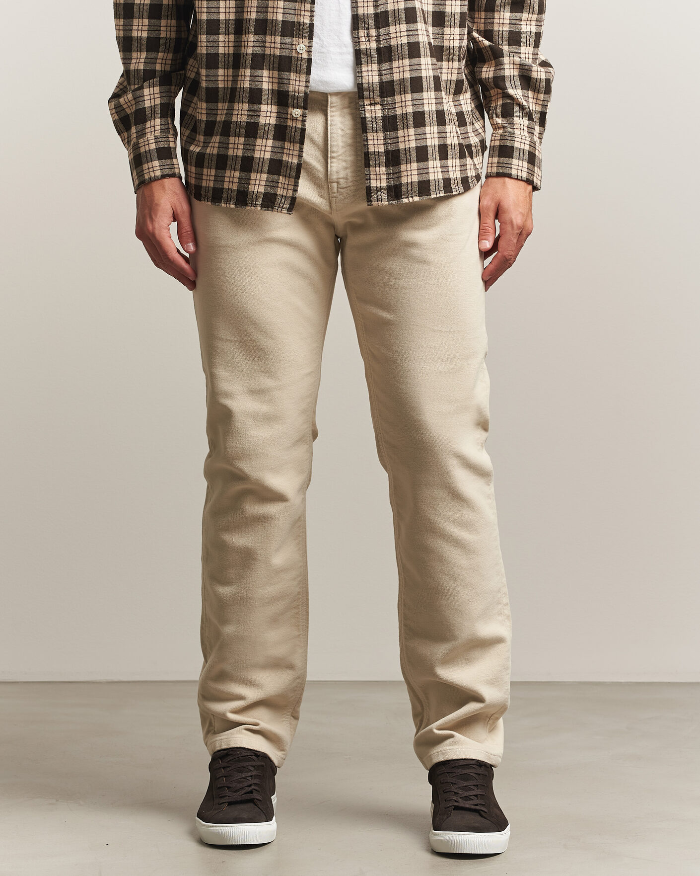 Homme | Pantalons | Morris | James Winter Twill 5-Pocket Pants Off White