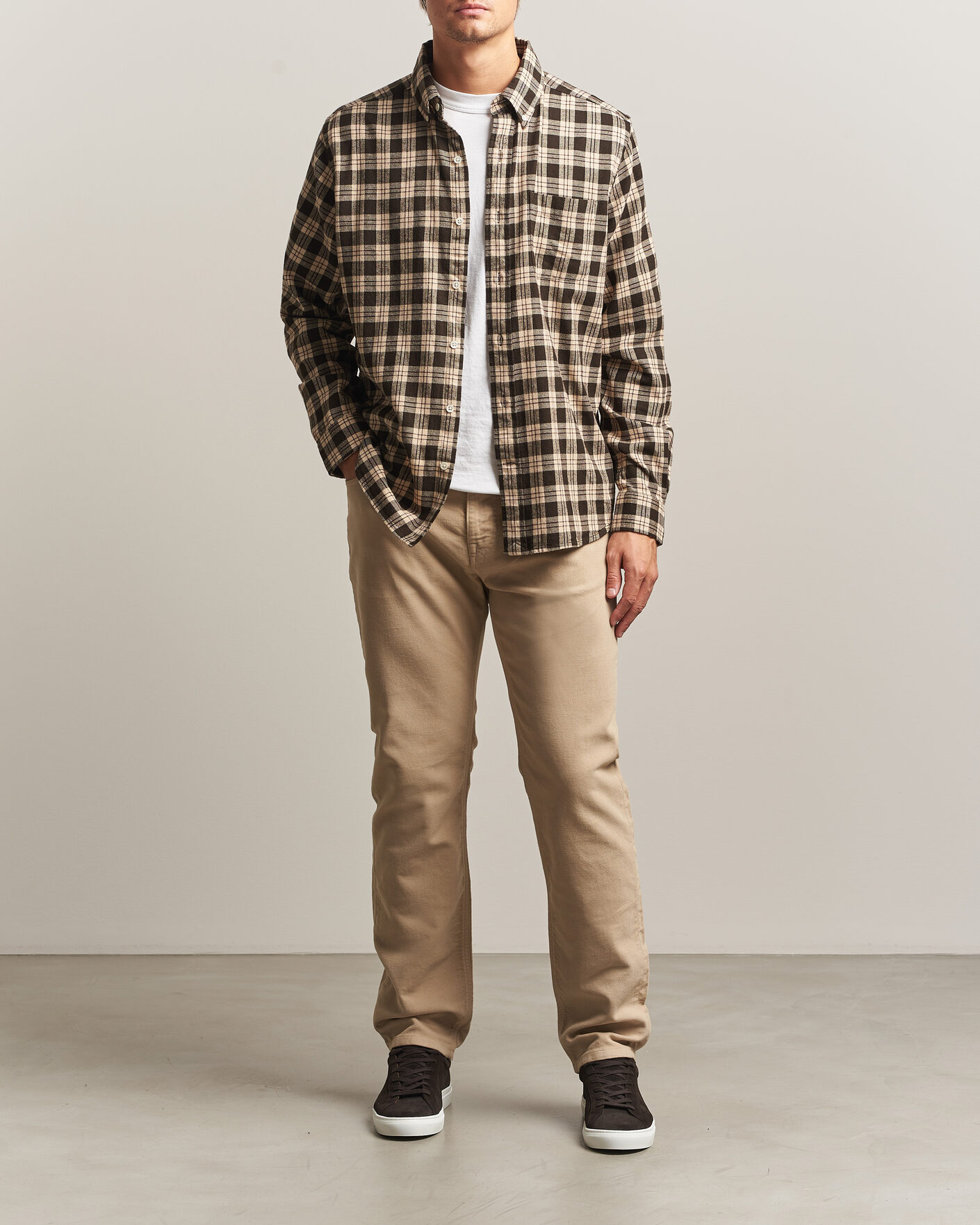 Homme | Pantalons | Morris | James Winter Twill 5-Pocket Pants Khaki