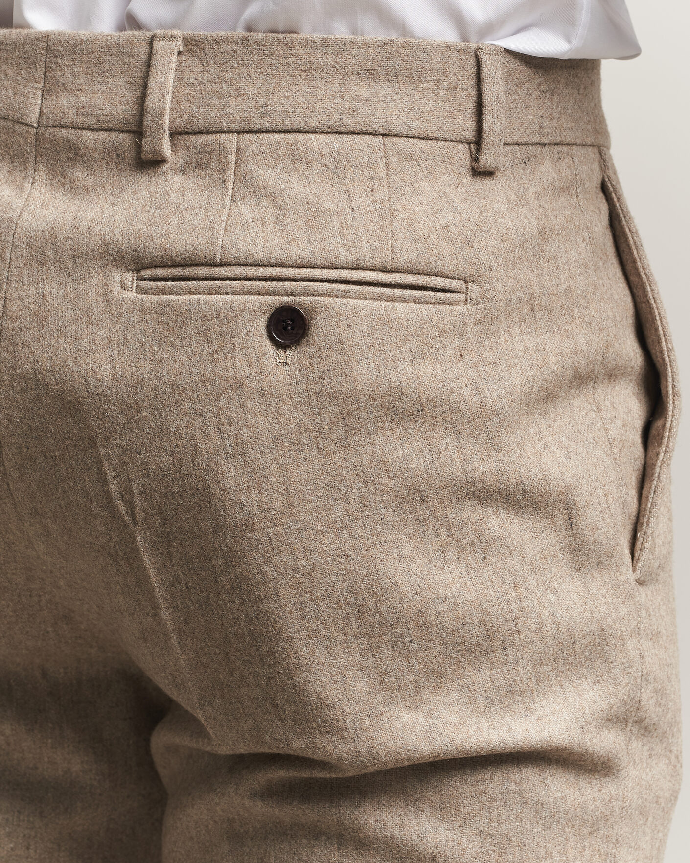 Heren | Broeken | Morris | Flannel Suit Trousers Khaki